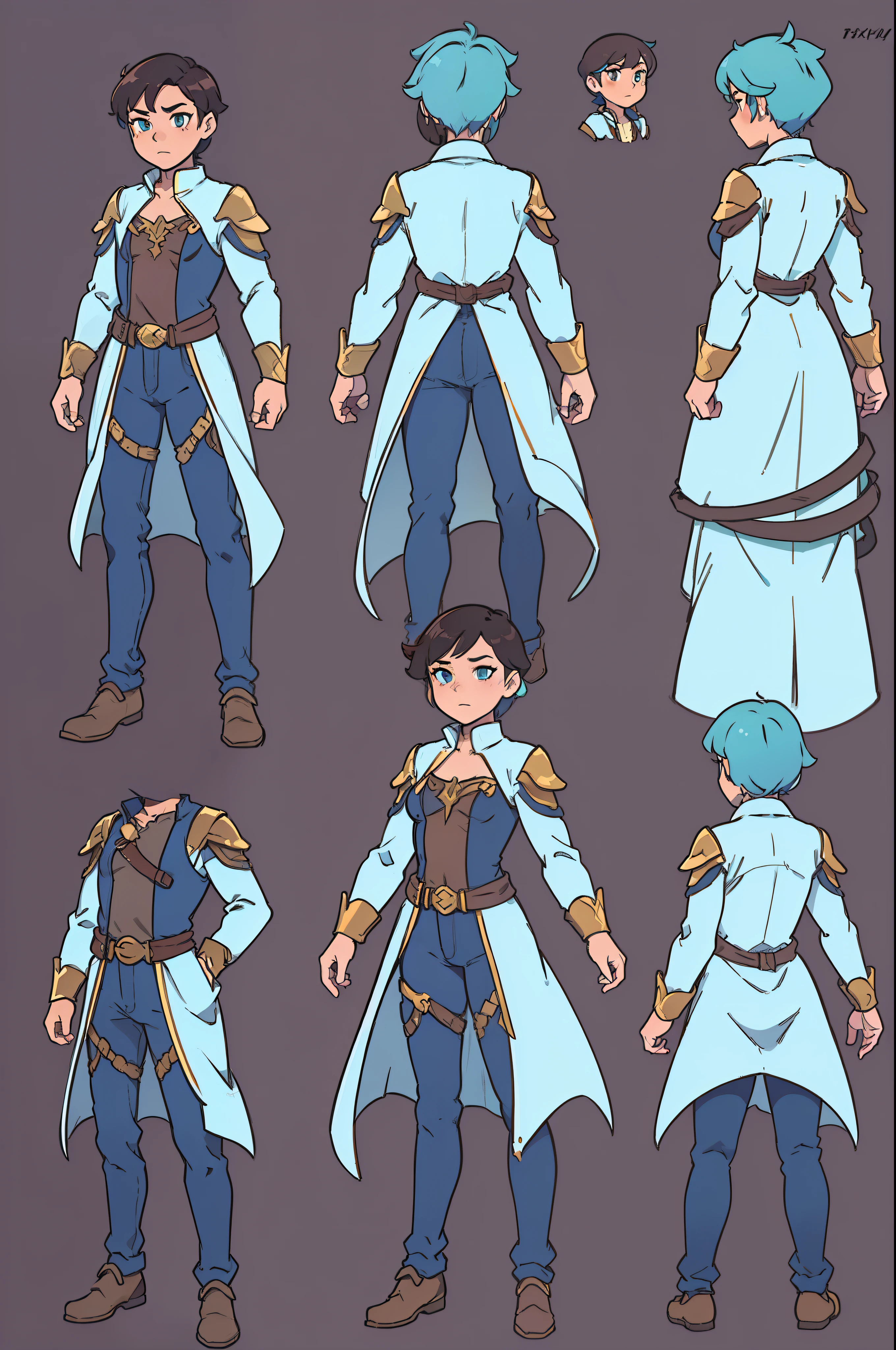 obra de arte, altamente detalhado, personagem de fantasia, melhor qualidade, folha de retorno, character chart, reference sheet, multiple poses, character folha de retorno,