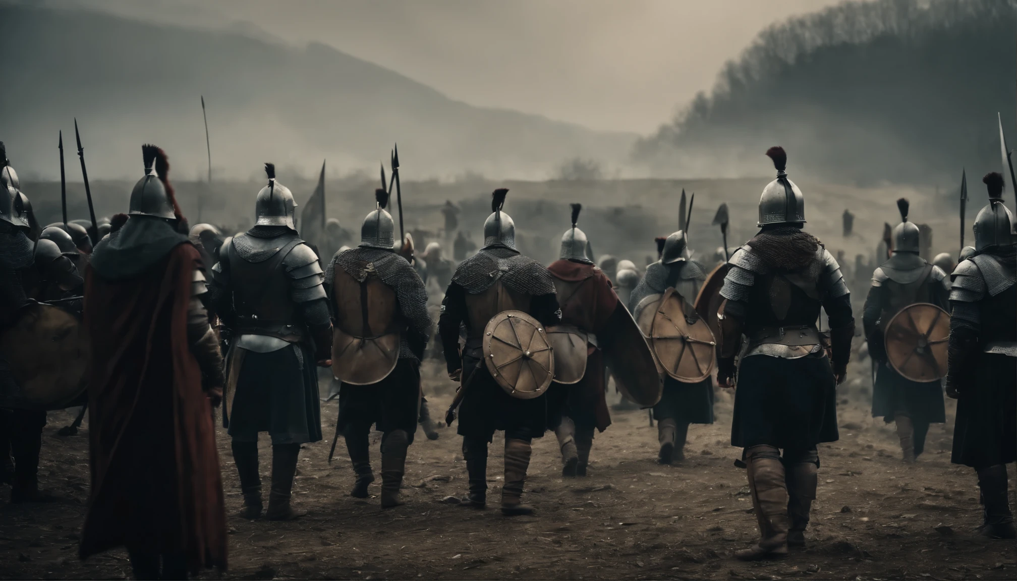 Georgian warriors with alans and crusaders gathered together to support each other in war during XII century