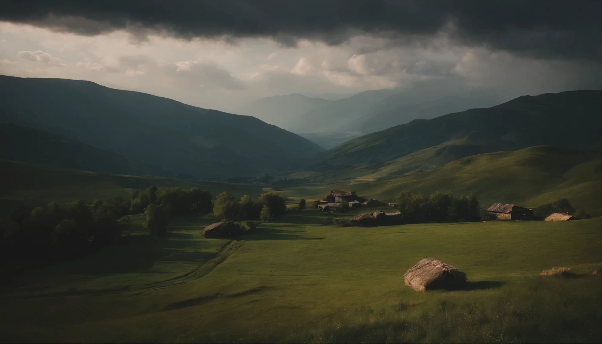 Realistic photo of Georgian Nichbisi valley 