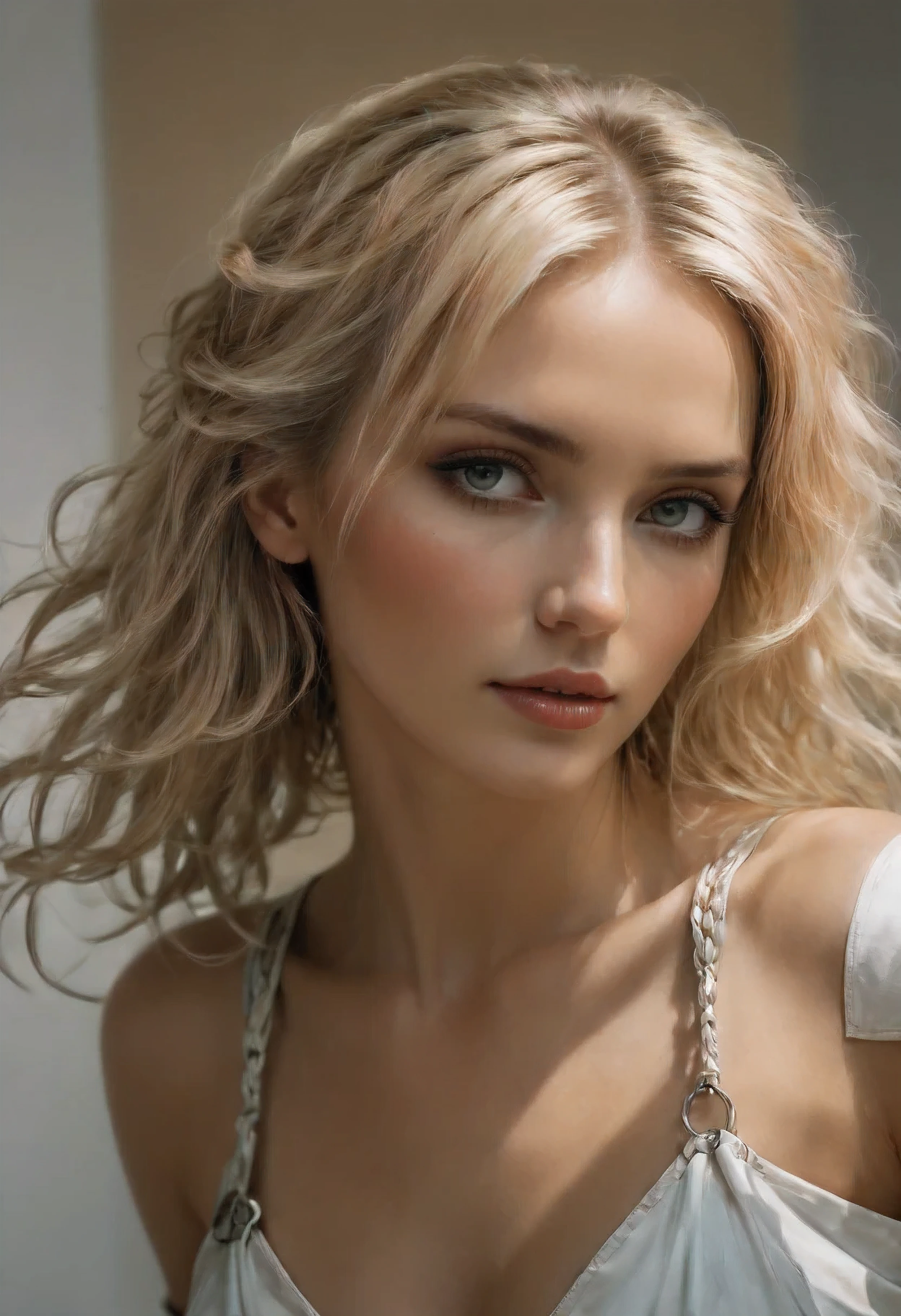 Drawing of Mature Beauty, smooth lines, golden ratio face, perfect face, fine art piece, smooth lines, Express expressions and postures through ink contrast, emphasize light, shadow and space. figurative art, Dress neatly, sexy painting, (best quality, 4K, 8k, high resolution,masterpiece:1.2) ,(actual, photoactual, photo-actual:1.37). | Fresh German Beauty, (((Blonde Hair))), (braided hair style), ((beauty marks)), wearing skimpy gladiator armor. | ((perfect_pose)), ((looking dreamily into the distance)), perfect_fingers, perfect_legs, perfect_hands, More Detail.
