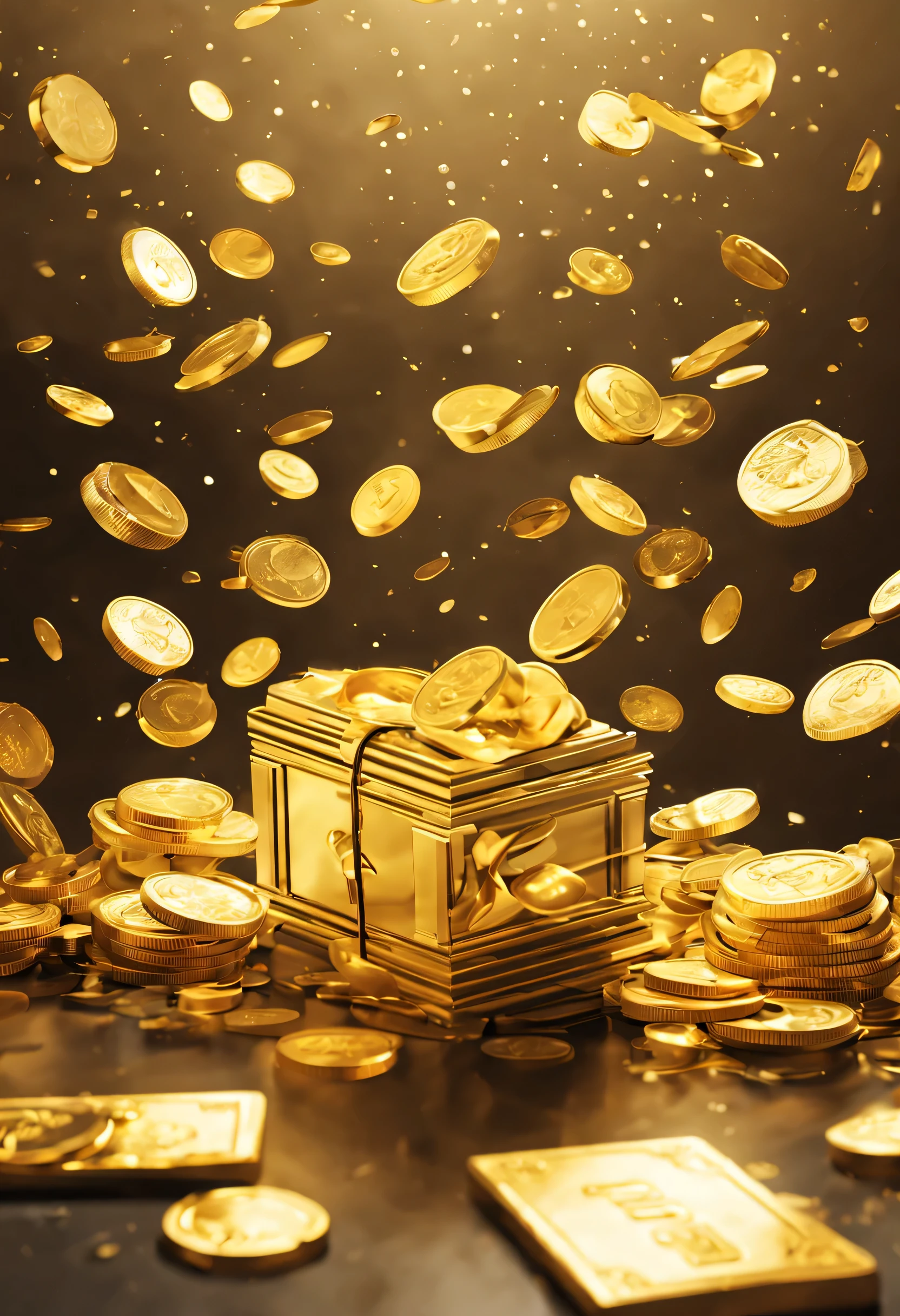money rain, thounsand money. rich, gold, masterpiece, top quality, best quality, official art, beautiful and aesthetic:1.2
