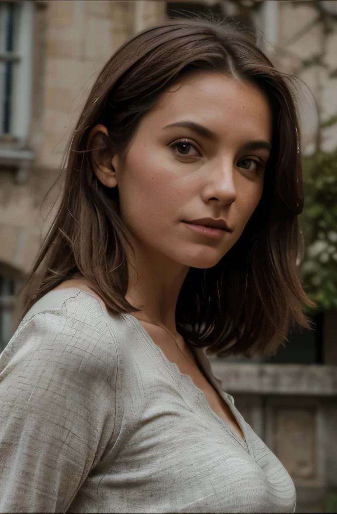 Naturel la photographie d'une belle fille, porter un crop top ample, Se pencher, cheveux longs et flottants, Gros Buste, verrouille les yeux dans la caméra, Yeux symétriques, visage symétrique, photoréaliste, la photographie, traçage du chemin, éclairage spéculaire, éclairage facial volumétrique, chemin tracé cheveux, Ombres visibles, complexe, élaborer