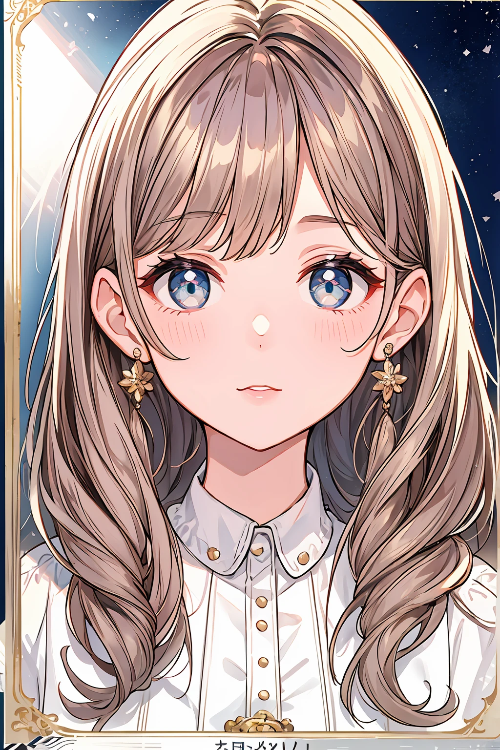 8K、best quality face、best quality eye、precious grain、girl、ID photo、trending hairstyles、Clear and beautiful eyes、