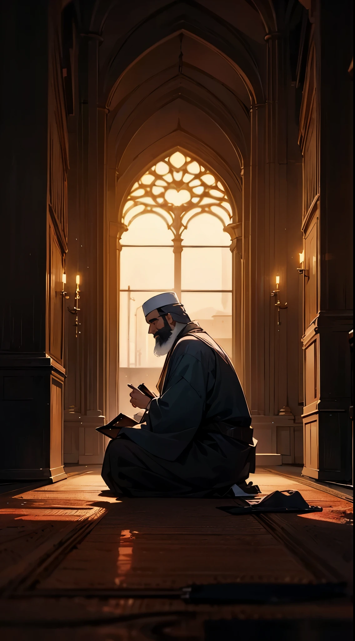 A man, muslim, beard, mosque