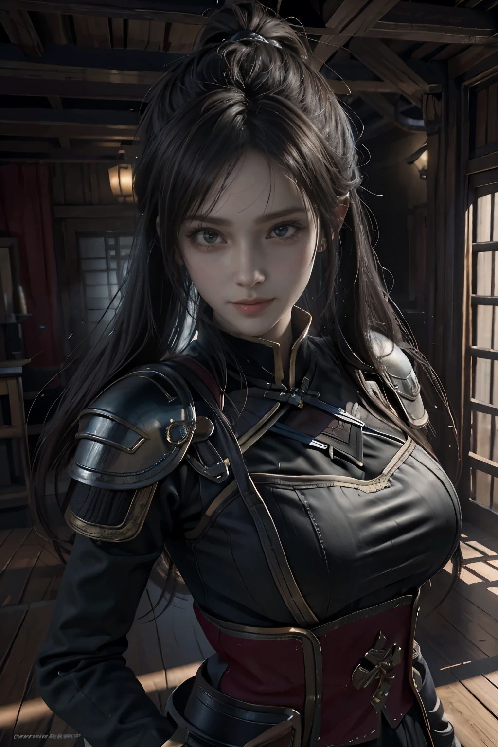 Game art，The best picture quality，Highest resolution，8K，(A bust photograph)，(Portrait)，(Head close-up)，(Rule of thirds)，Unreal Engine 5 rendering works， (The Girl of the Future)，(Female Warrior)， 
20岁少女，((Hunter))，An eye rich in detail，(Big breasts)，优雅高贵，冷漠，勇敢的，
（Medieval-style fur combat clothing，Glowing magic lines，Animal skin clothing with rich details），Medieval Lady Knight，Medieval ranger，
拍照姿势，简单背景，Movie lights，Ray tracing，Game CG，((3D Unreal Engine))，oc渲染反射纹