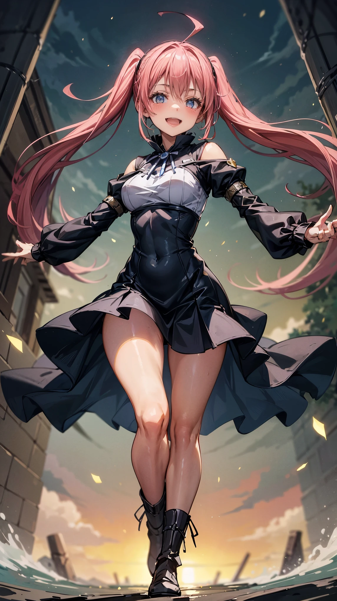 Full body close-up, create an elegant atmosphere), White short skirt, White hair shawl, graceful flow, elegant movements, lewd smiling smile expression (red blush), floating in the air, (1 girl), Slender figure)