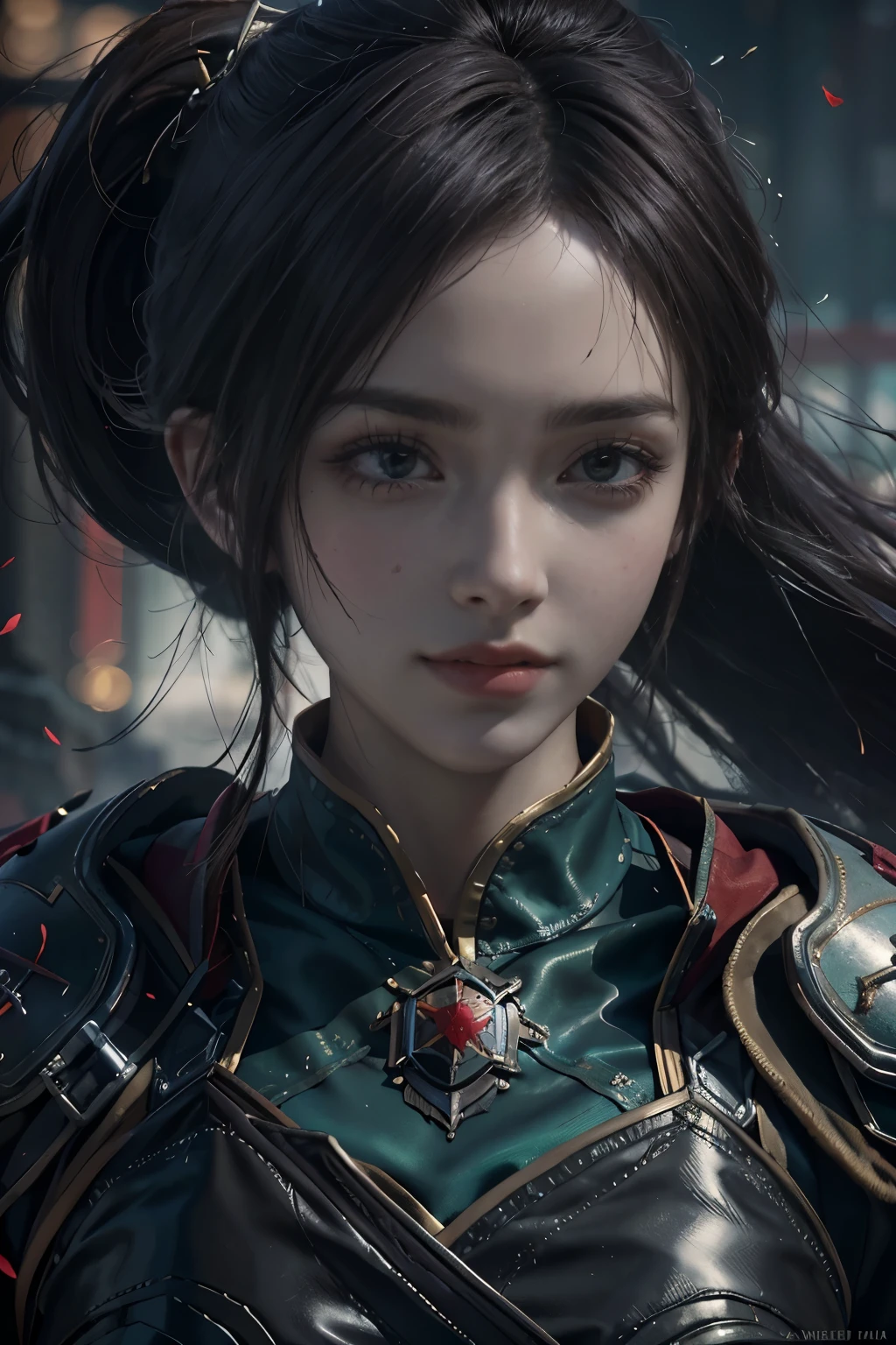 Game art，The best picture quality，Highest resolution，8K，(A bust photograph)，(Portrait)，(Head close-up:1.5)，(Rule of thirds)，Unreal Engine 5 rendering works， (The Girl of the Future)，(Female Warrior)， 
20岁少女，((Hunter))，An eye rich in detail，(Big breasts)，优雅高贵，冷漠，勇敢的，
（Medieval-style fur combat clothing，Glowing magic lines，Animal skin clothing with rich details），Medieval Lady Knight，Medieval ranger，
拍照姿势，简单背景，Movie lights，Ray tracing，Game CG，((3D Unreal Engine))，oc渲染反射纹