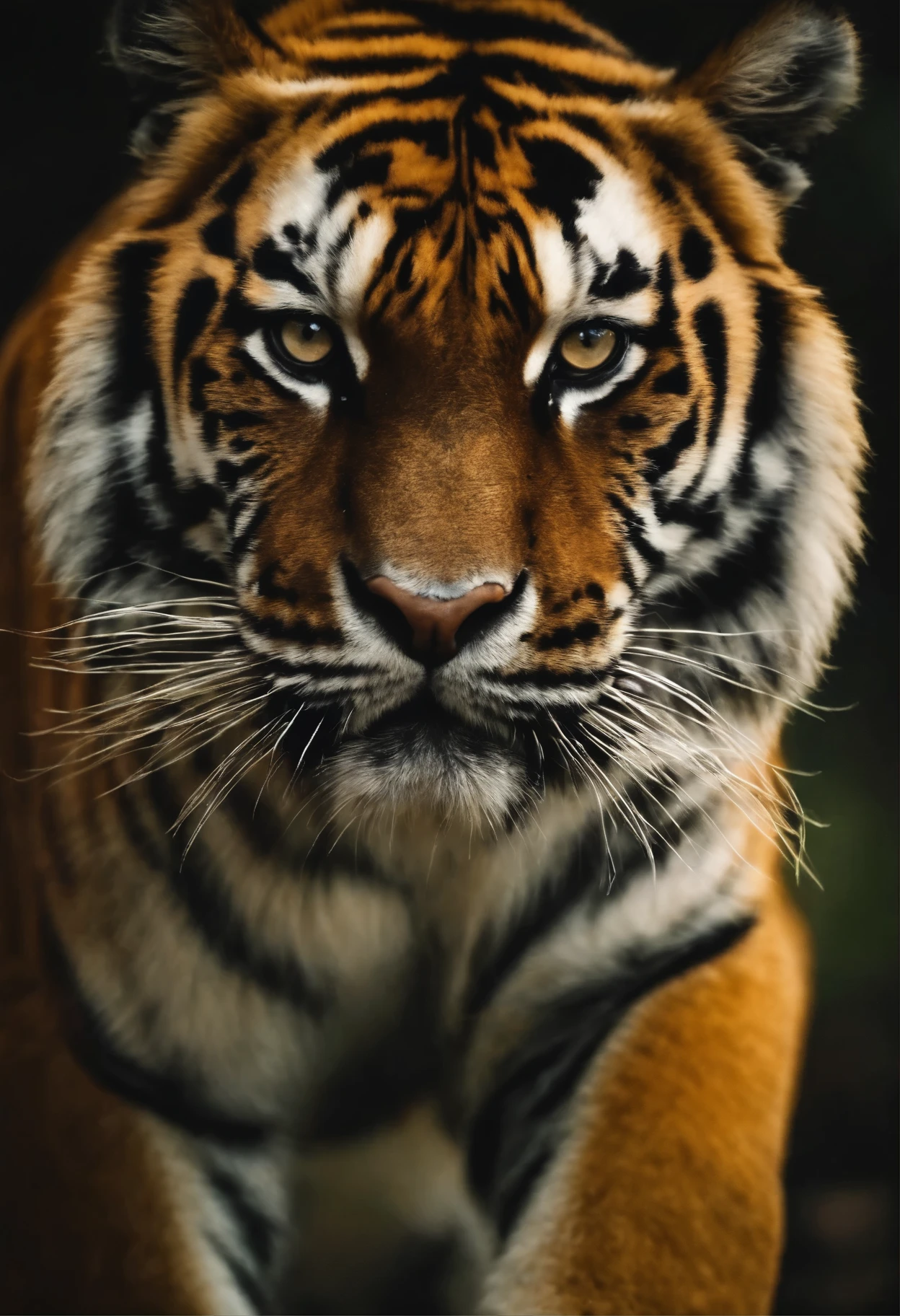 tiger picture,Turn your face to the side.,realistic,The surrounding forest has Thai patterns.