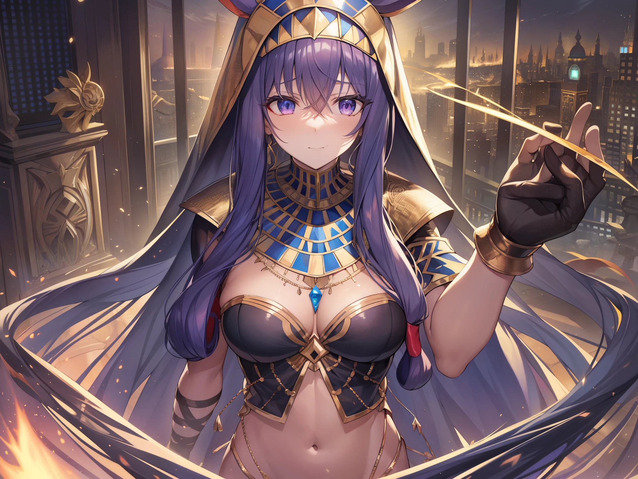 Fate/Grand/Order、Nitocris、Queen of Egypt、female pharaoh、Nitocrisの鏡、corpse mirror、Dark mirror...。Become a door、fear here。『Mirror of the Underworld』(Ampu neb ta djeser)、All that is projected is a hideous and frightening dark strange shape.、Nitocris本人は「underworld、Or a mirror that reflects the appearance of a dark otherworld.」『Temple of the Dark Pharaoh』、brown skin、Incarnation of the sky god Horus、God Medjed、Nitocrisの鏡、magic、build a big basement、I invited my brother's enemy to the reception.。During the feast, he secretly poured river water onto their heads, causing them to drown.。After completing his revenge, he threw himself into a room filled with fire, fearing retaliation.。A serious and somewhat arrogant woman、Clumsy personality due to short temper and stubbornness