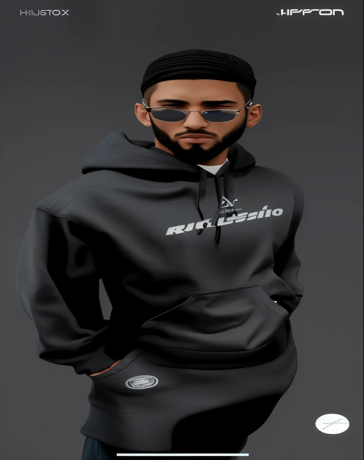 a close up of a person wearing a hoodie and sunglasses, no hood | | realistic shaded, realistic clothing, hyperdetailed photorealism”, highdetailed, ultra realistic”, ultra realistic ”, realistic hyper detailed, realistic textured, high quality realistic, ( ultra realistic ), photo realistic”, hyper realistic”, hyper realistic ”, ”ultra realistic, a hyper realistic, realistically rendered clothing