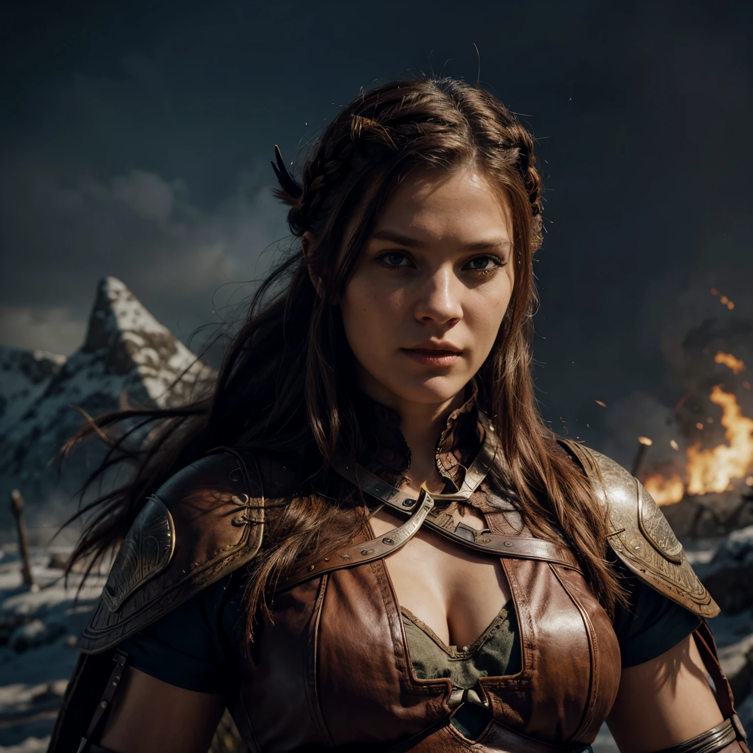 Viking woman hawk hero details dynamic