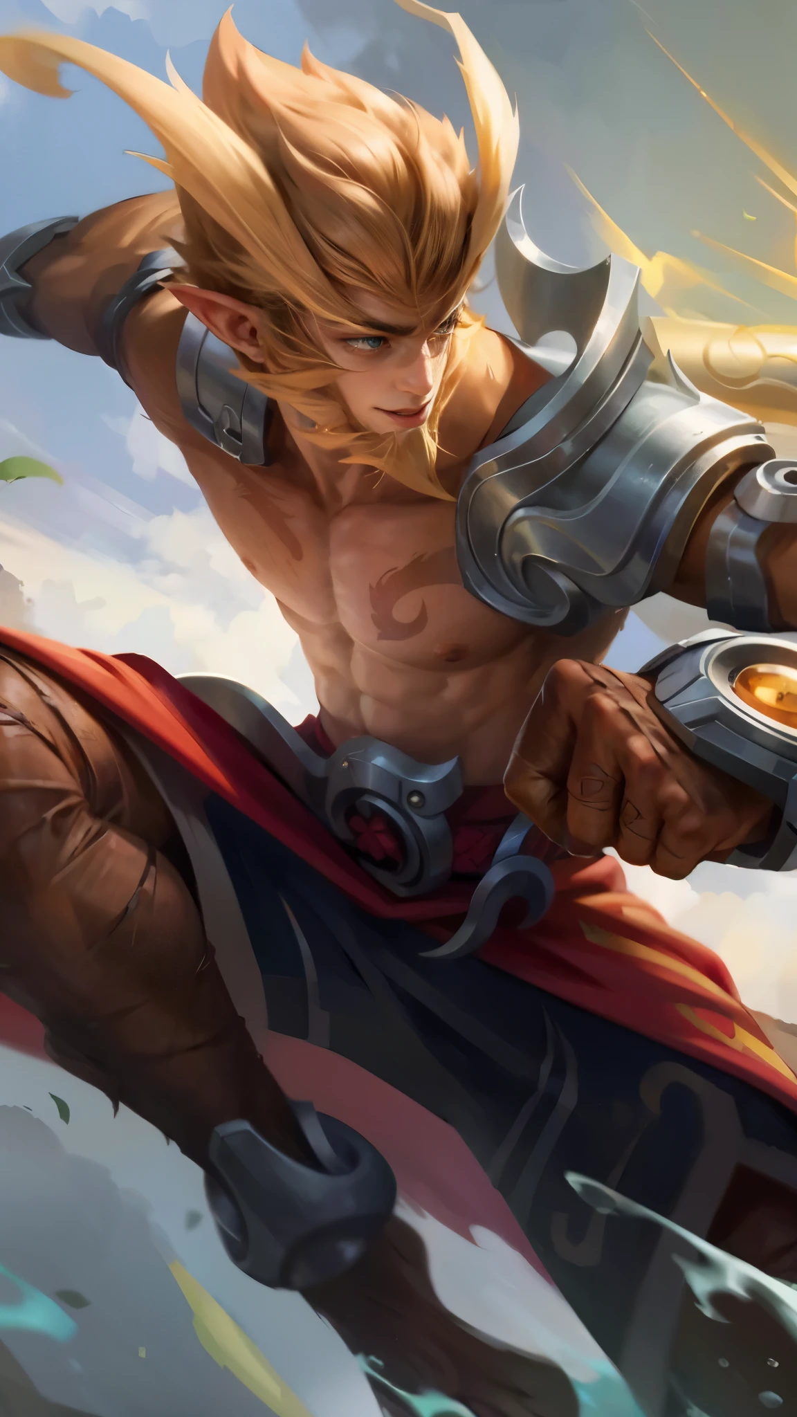 Best quality, masterpiece, detailed skin texture, detailed clothes texture, detailed face, super detail, 8k, intricate detail, 1 boy, The color doesn't change, Muscle guy, 1 guy, elf ear, face hair.