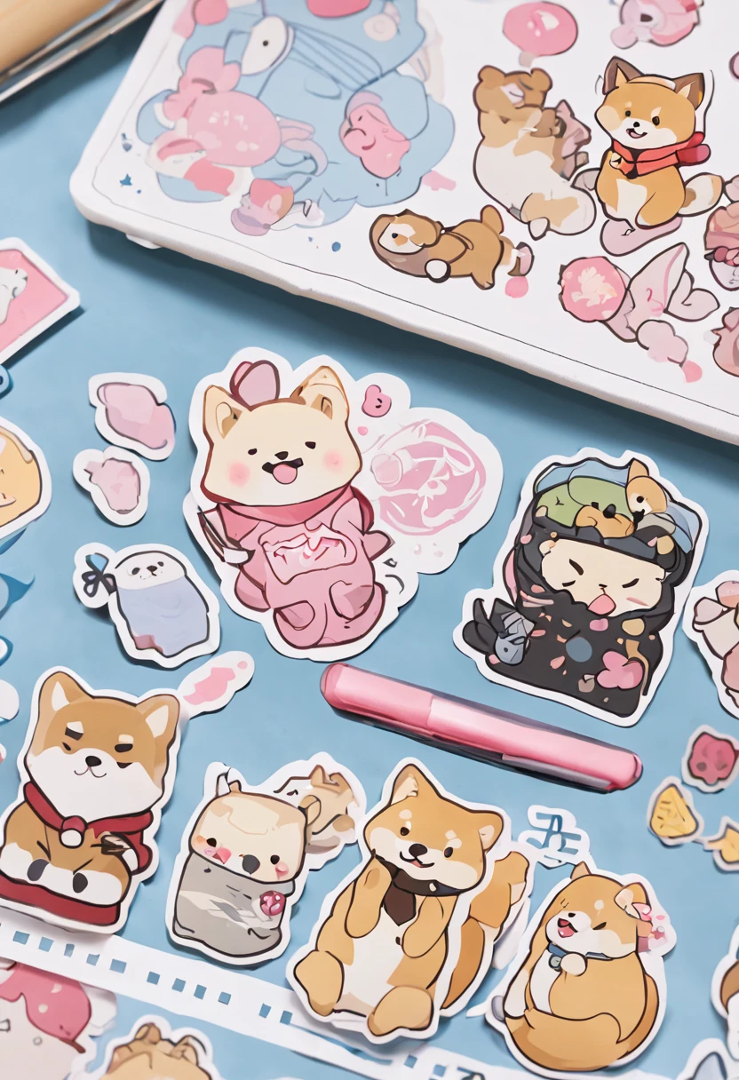 masterpiece, there are many different animals and words written in chinese, hand painted cartoon art style, art cover, kawaii cutest sticker ever, sticker illustration, by Shiba Kōkan, by Kōno Michisei, cute features, 中 元 节, by Gusukuma Seihō, stickers illustrations, cute characters
