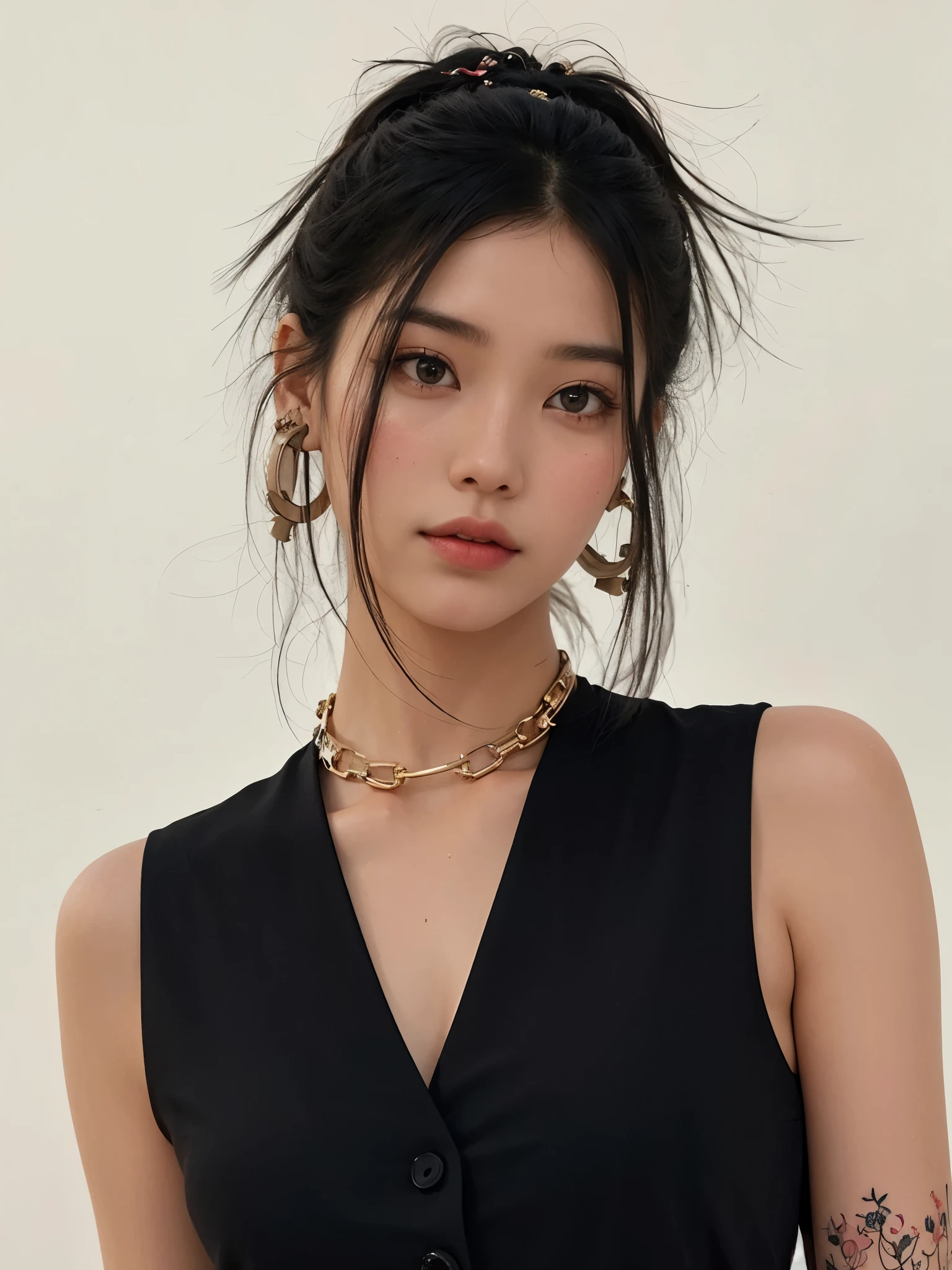 Un primer plano de una mujer con un tatuaje en el brazo, hermosa joven coreana, hermosa mujer surcoreana, heonhwa choe, jennie rosa negro, gongbi, hermosa joven coreana, preciosa modelo china, lee ji - eun, lee ji-eun, cindy avelino, Hwang se - es, lulú chen, modelo de moda femenina coreana