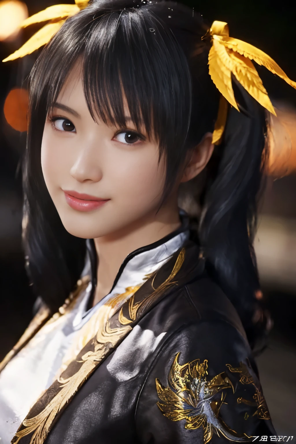 Tekken Xiaoyu,masterpiece、1 kawaii girl、17-year-old high school student、smile,fine eyes、puffy eyes、Bright outdoor,Bright downtown、highest quality, 超High resolution, (reality: 1.4), movie lighting、Japanese、asian beauty、Korean、super beautiful、beautiful skin、body facing forward、whole body,Upper body、(超reality的な)、(High resolution)、(8K)、(very detailed)、(美しくfine eyes)、(Super detailed)、 (wall-)、detailed face、bright lighting、professional lighting、looking at the viewer、look straight ahead、slanted bangs、brown hair、Nogizaka idol、