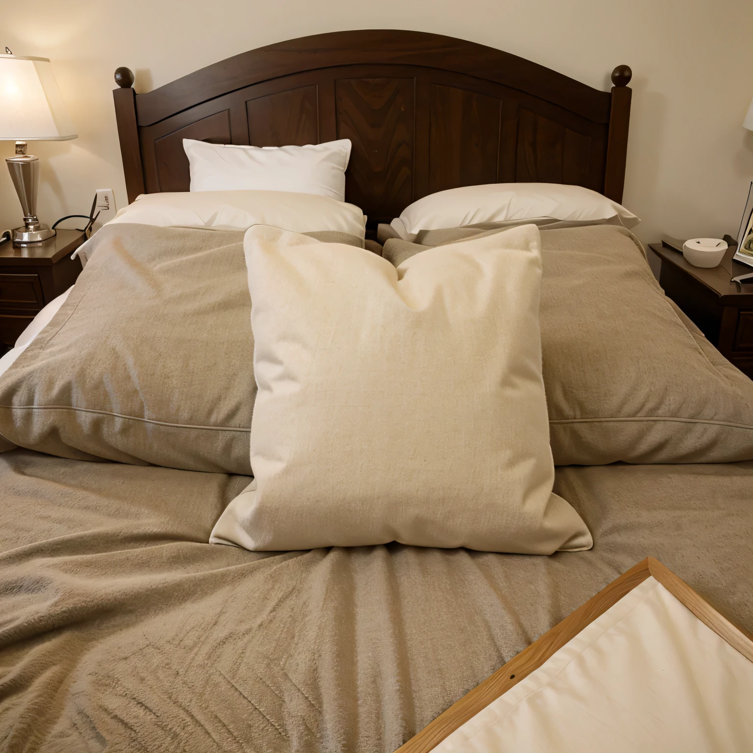 Bed Pillows Hands stuffing pillows with different filling materials