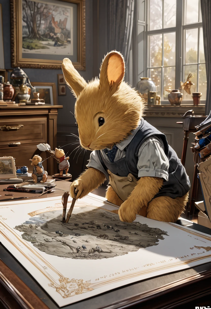 by E.H. Shepard, (best quality, masterpiece, Representative work, official art, Professional, Ultra high detail, 8k)