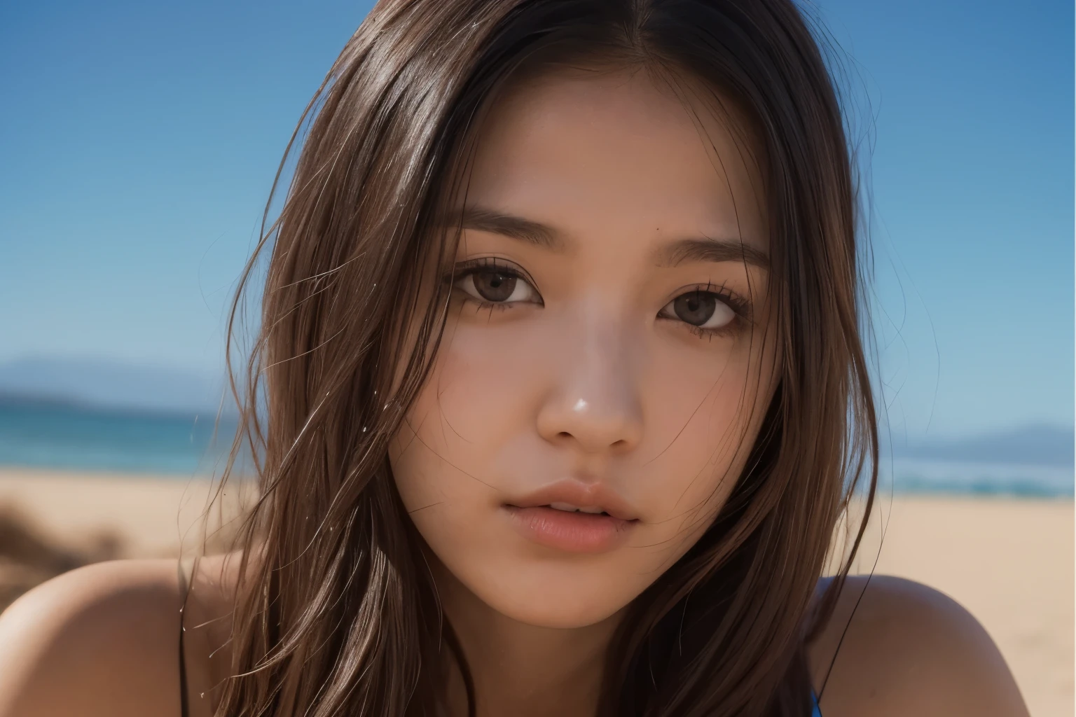 ((highest quality)),((masterpiece)),((so beautiful)), unique light and shadow, one girl, messy hair, realistic skin texture, rugged desert, cactus, Feminine pose