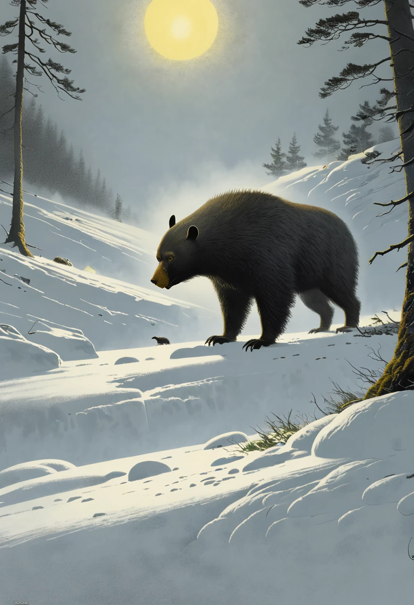 by Theodor Kittelsen, (best quality, masterpiece, Representative work, official art, Professional, Ultra high detail, 8k:1.3)