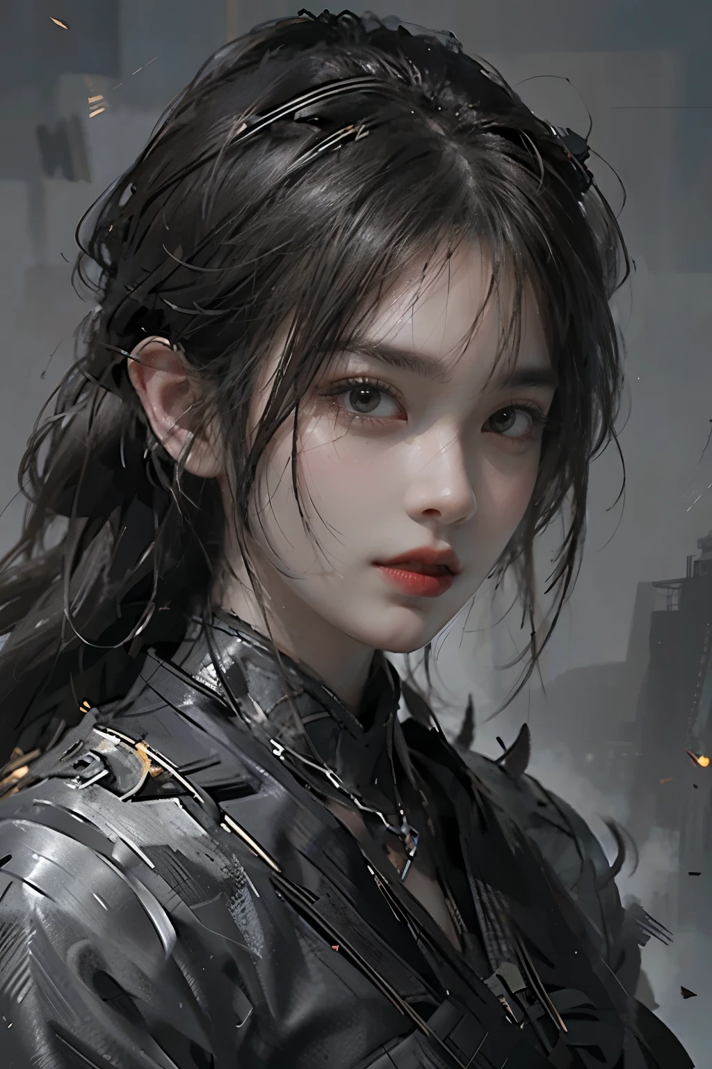 Game art，The best picture quality，Highest resolution，8K，(A bust photograph)，(Portrait)，(Head close-up:1.5)，(Rule of thirds)，Unreal Engine 5 rendering works， (The Girl of the Future)，(Female Warrior)， 
20岁少女，((Hunter))，An eye rich in detail，(Big breasts)，优雅高贵，冷漠，勇敢的，
（Medieval-style fur combat clothing，Glowing magic lines，Animal skin clothing with rich details），Medieval Lady Knight，Medieval ranger，
拍照姿势，简单背景，Movie lights，Ray tracing，Game CG，((3D Unreal Engine))，oc渲染反射纹
