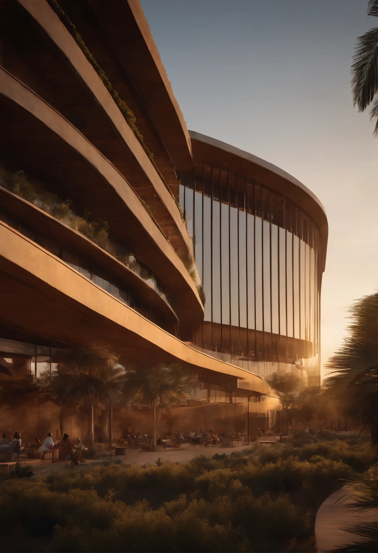 In Europe African architectural project in the middle of the city (foto realista) (Renzo Piano) (arte africana) formas africanas, for a very detailed reinforced concrete building , incorporating African symbolic elements into the sunset, with a design that seeks a unique fusion between the modernity of the structure and the cultural richness of the continent, standing out for its photo-realistic representation. Cidade realista muito detalhada. Very detailed vegetation. Carros e pessoas muito detalhados, nuvens e por do sol (Renzo Piano) foto muito detalhada (cores africanas)