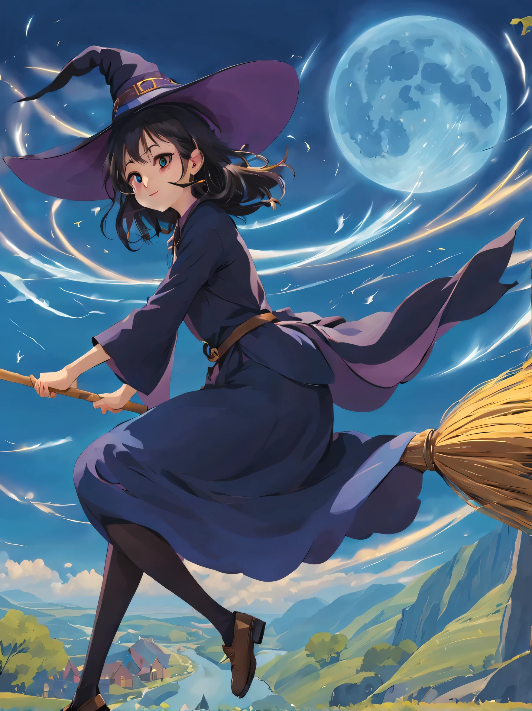 (masterpiece, highest quality:1.2),1 girl,perfect face,cute, ((((flying witch))),((Ride a broom)),broom flight,Straddling the broom,anatomically correct,masterpiece,highest quality,最高masterpiece,8K,,Wind,fantasy,,wonderful,, Mysterious, attractive, Whimsical, playful, adventurous, free, wonder, imagine, decide, skill, speed, movement, energy, realism, naturalistic, figurative, represent, beauty, fantasy culture, myth, fairy tale, folklore, Legend, witch, wizard, Magical creatures, fantasy worlds, composition, scale, Qianyoshi, midway point, background, perspective, light, color, texture, be familiar with, beauty, wonder.