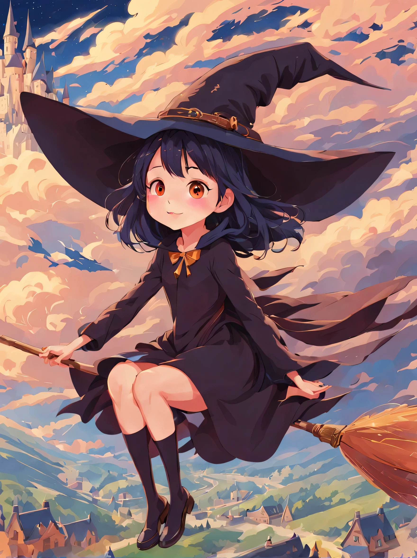 (masterpiece, highest quality:1.2), 1 girl, alone,Flying Witch,cute,Lovely,fantasy,elegant,perfect face,anatomically correct