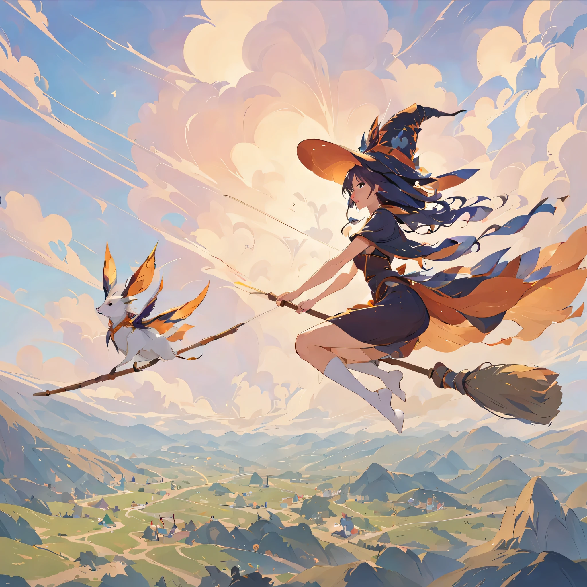 (masterpiece, highest quality:1.2),1 girl,perfect face,cute, ((((flying witch))),((Ride a broom)),broom flight,Straddling the broom,anatomically correct,masterpiece,highest quality,最高masterpiece,8K,,Wind,fantasy,,wonderful,, Mysterious, attractive, Whimsical, playful, adventurous, free, wonder, imagine, decide, skill, speed, movement, energy, realism, naturalistic, figurative, represent, beauty, fantasy culture, myth, fairy tale, folklore, Legend, witch, wizard, Magical creatures, fantasy worlds, composition, scale, Qianyoshi, midway point, background, perspective, light, color, texture, be familiar with, beauty, wonder.
