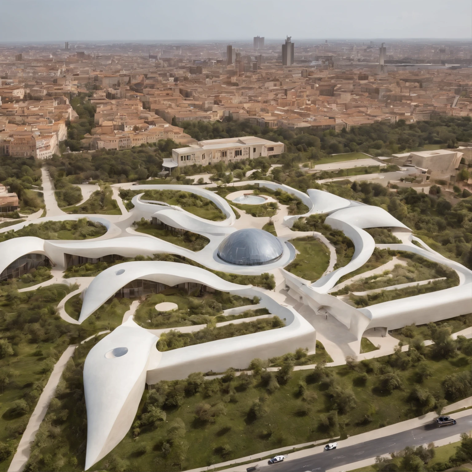 Super detailed In Europe African architectural design in the middle of the city (foto realista) (Renzo Piano) (arte africana) European architectural design with African influence, designed by the collaboration of and (alvaro siza). This unique work stands out for its fusion of styles, incorporating African symbols and shapes into a photo-realistic, highly detailed representation, resulting in a harmonious cross-cultural architectural expression. Na cidade 