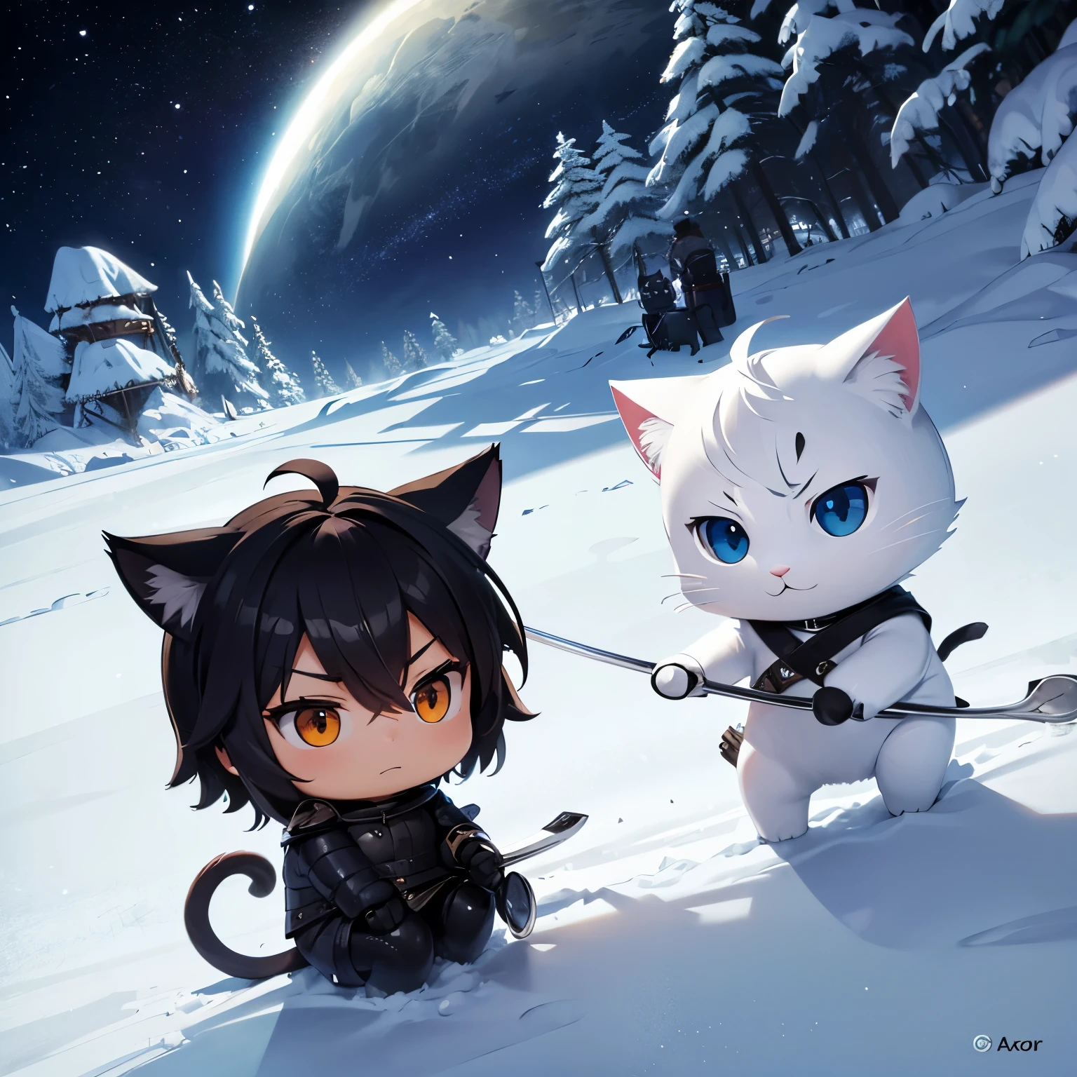 Chat avec un sabre