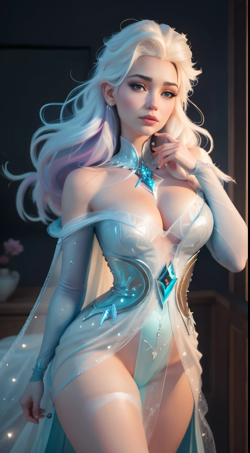 (elsa frozen-rose quartz SU mezclando modelos .) (ultra FUSIÓN) Highly detailed CG unity 8k wallpaper, style shot, complex, high detail, dramatic, highest quality movie still image, very detailed, masterpiece, best quality, character design, Elsa, Elsa from Frozen,Diamante Rosado fusión (( Dark style)), realistic ultra-detailed rendering style, natural light, sharp character design, (hard focus, 8k), (((natural skin texture))), 8k textures, soft cinematic lighting, adobe lightroom, dark room, hdr, Sophisticated, Elegant, Rich Detail, Sharp Focuilm Look) )), Soothing Tones, Detail Frenzy, Intricate Detail, Super Detail, Low Contrast, Soft Film Lighting, Dull Colors, Exposure Blending, HDR, Fade, 35mm, f/1.4, ISO64, f16, 25 sec.