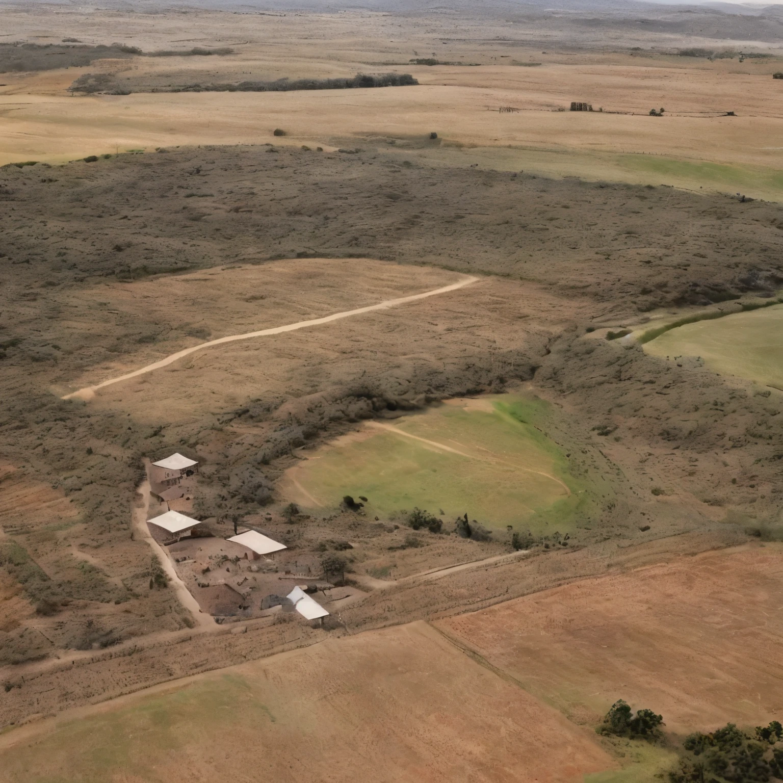 a view of a large field with a small village in the middle, medieval village on the plains, roman city, early medieval, a digital rendering, roman setting, aerial view of an ancient land, ancient roman setting, close portrait, bird's eye view, aerial illustration, bird - eye view, bird's - eye view, bird's-eye view