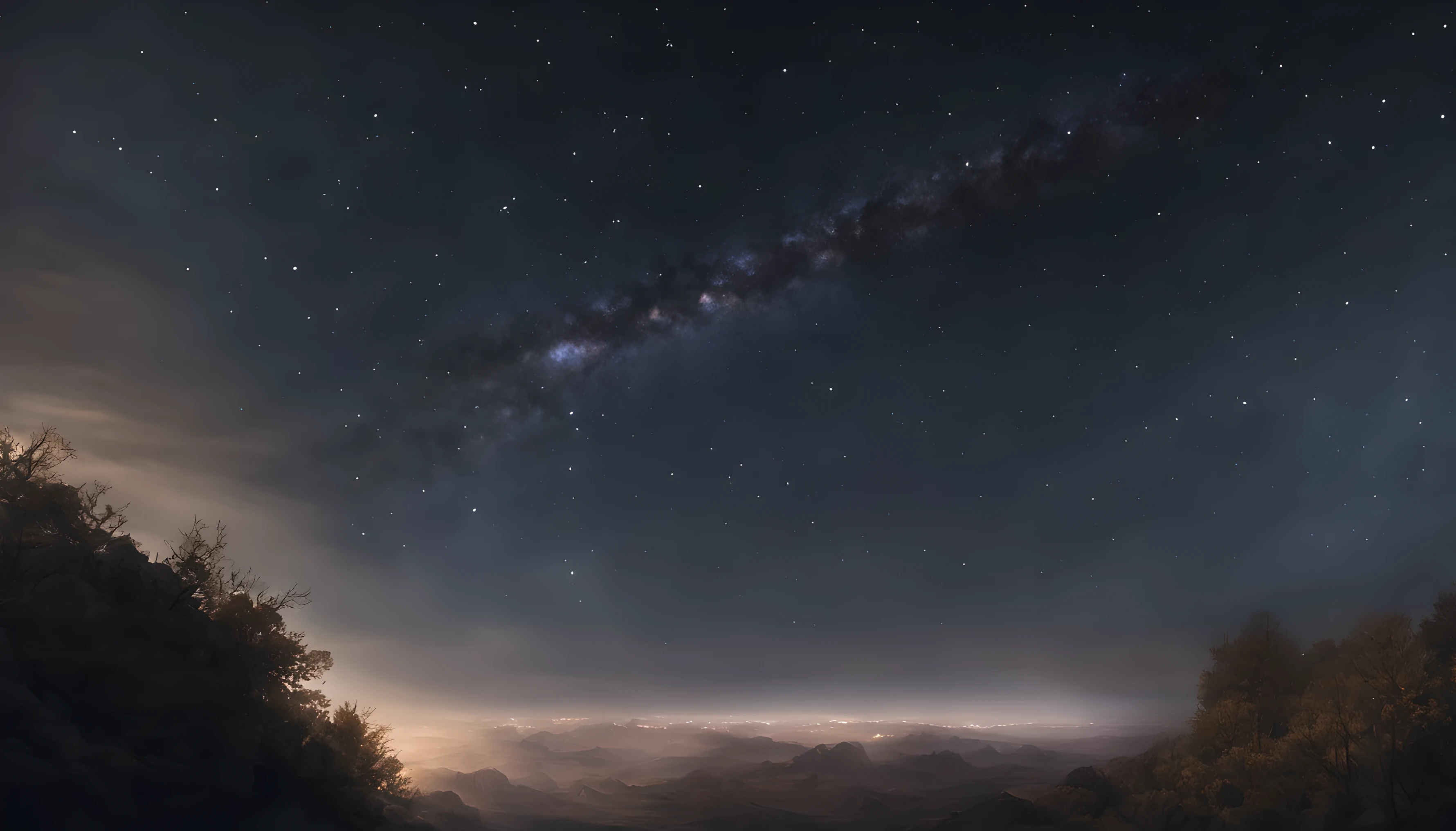 paysage ciel nuit , etoile, Realism, Realism, atmospheric perspective, UHD, chef-d'artwork, high resolution, best quality, 8K