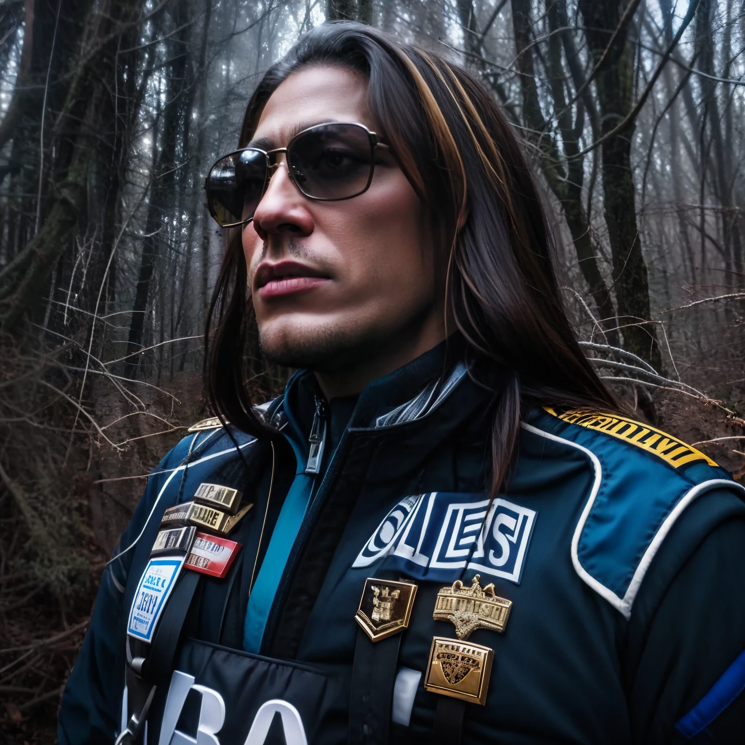 arafed man with long hair and sunglasses standing in the woods, me, inspired by David Burton-Richardson, profile shot, taken in the late 2010s, taken in the late 2000s, forrest in background, inspired by Brian Dunlop, darren shaddick, profile picture 1024px, scott burdick