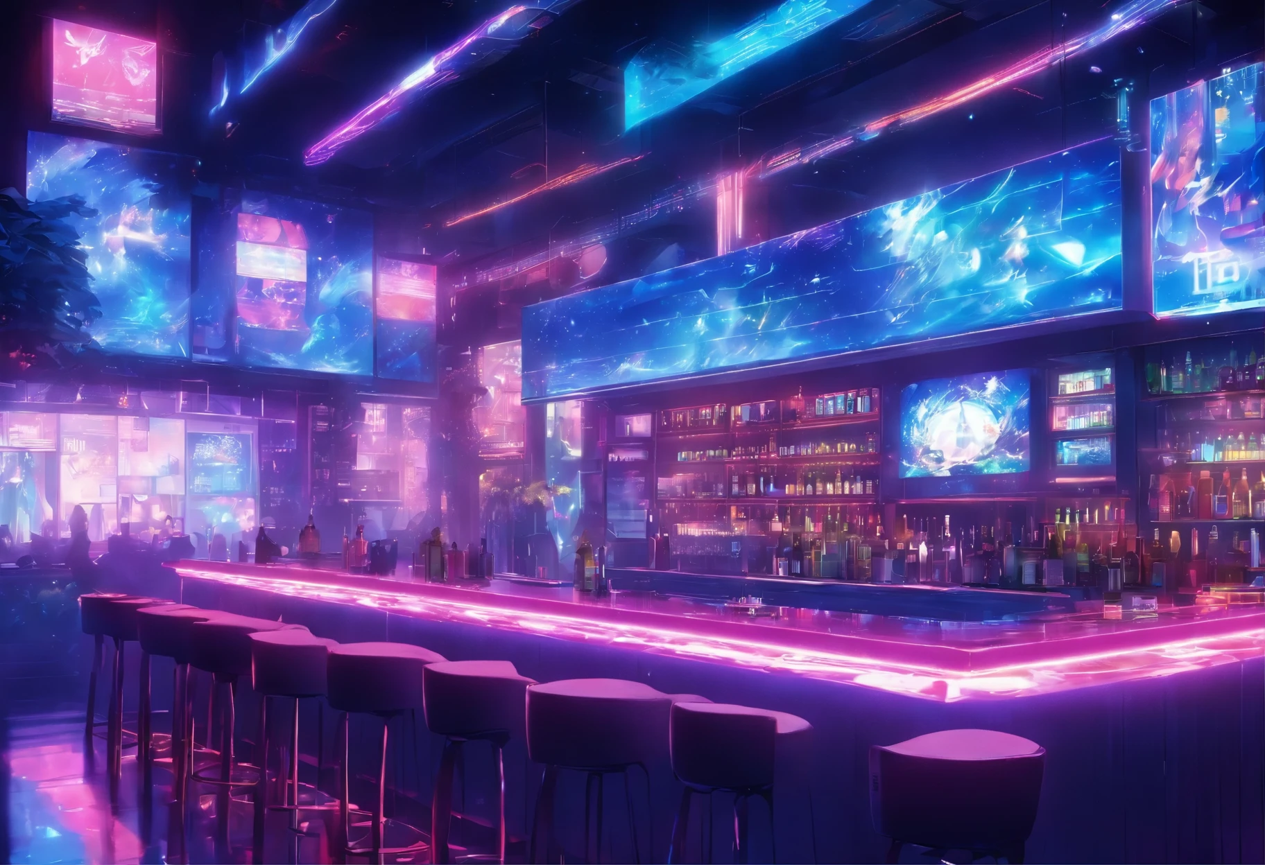 The design of the bar is full of futuristic feeling, Modern technology style, Comes with blue LED light strip and white light strip