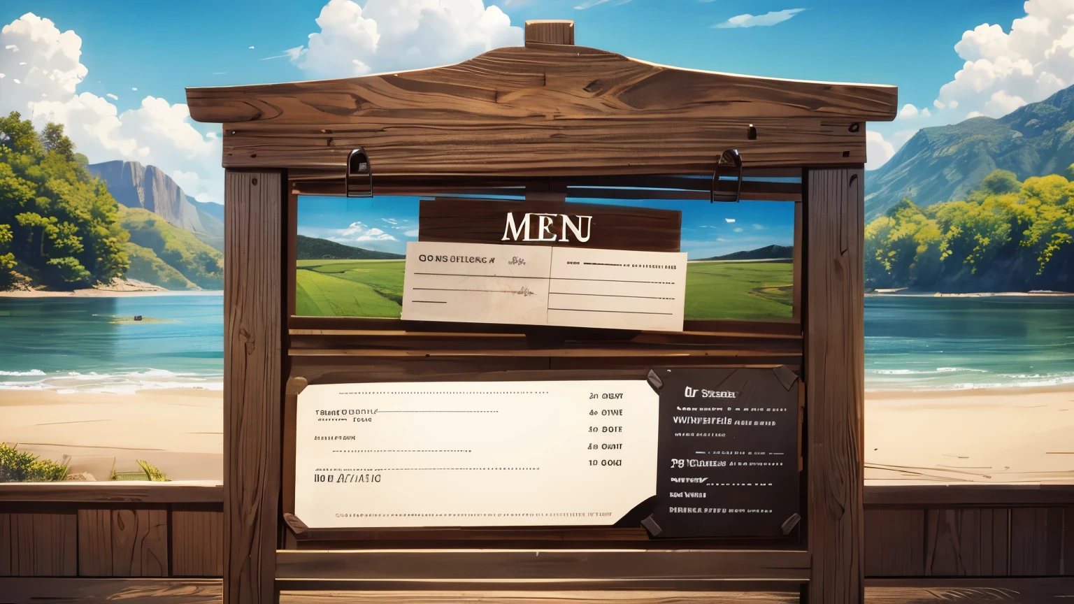menu card with amazing background