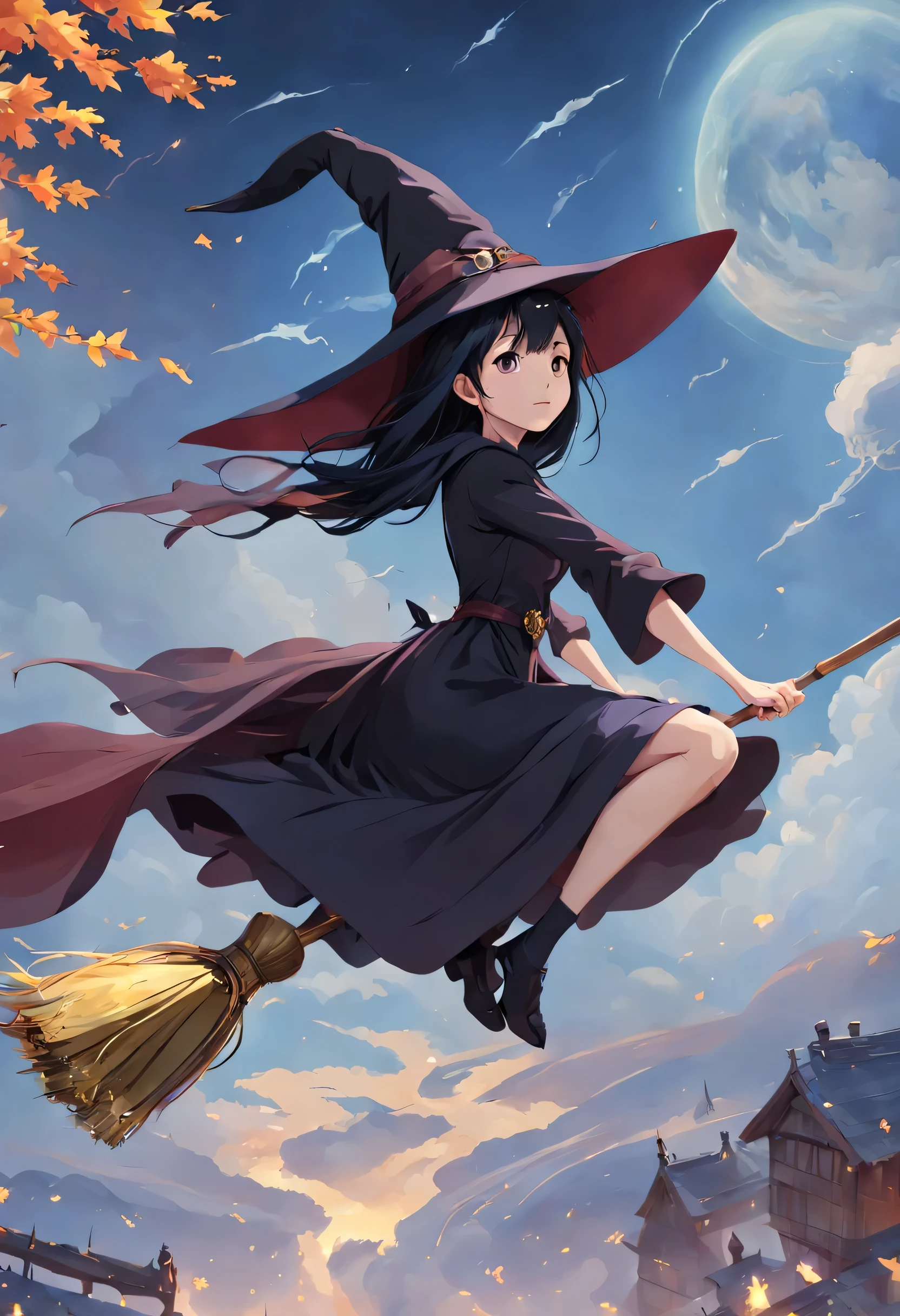 (masterpiece, highest quality:1.2),1 girl,perfect face,cute, ((((flying witch))),((Ride a broom)),broom flight,Straddling the broom,anatomically correct,masterpiece,highest quality,最高masterpiece,8K,,Wind,fantasy,,wonderful,, Mysterious, attractive, Whimsical, playful, adventurous, free, wonder, imagine, decide, skill, speed, movement, energy, realism, naturalistic, figurative, represent, beauty, fantasy culture, myth, fairy tale, folklore, Legend, witch, wizard, Magical creatures, fantasy worlds, composition, scale, Qianyoshi, midway point, background, perspective, light, color, texture, be familiar with, beauty, wonder.