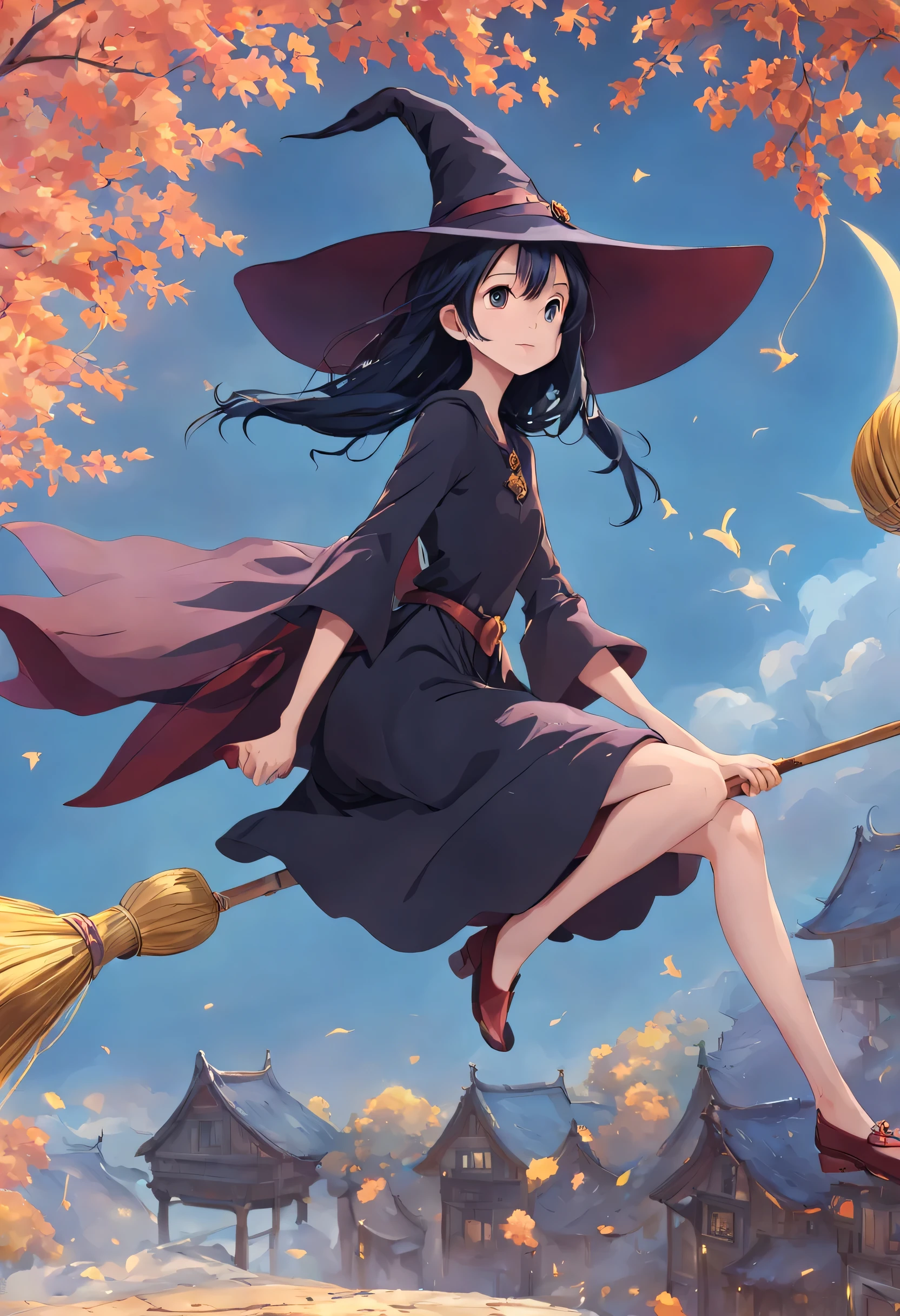 (masterpiece, highest quality:1.2),1 girl,perfect face,cute, ((((flying witch))),((Ride a broom)),broom flight,Straddling the broom,anatomically correct,masterpiece,highest quality,最高masterpiece,8K,,Wind,fantasy,,wonderful,, Mysterious, attractive, Whimsical, playful, adventurous, free, wonder, imagine, decide, skill, speed, movement, energy, realism, naturalistic, figurative, represent, beauty, fantasy culture, myth, fairy tale, folklore, Legend, witch, wizard, Magical creatures, fantasy worlds, composition, scale, Qianyoshi, midway point, background, perspective, light, color, texture, be familiar with, beauty, wonder.