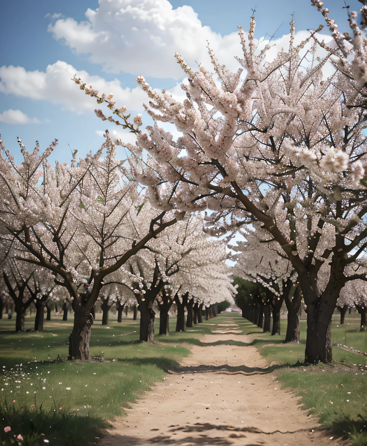 Cherry orchard in bloom