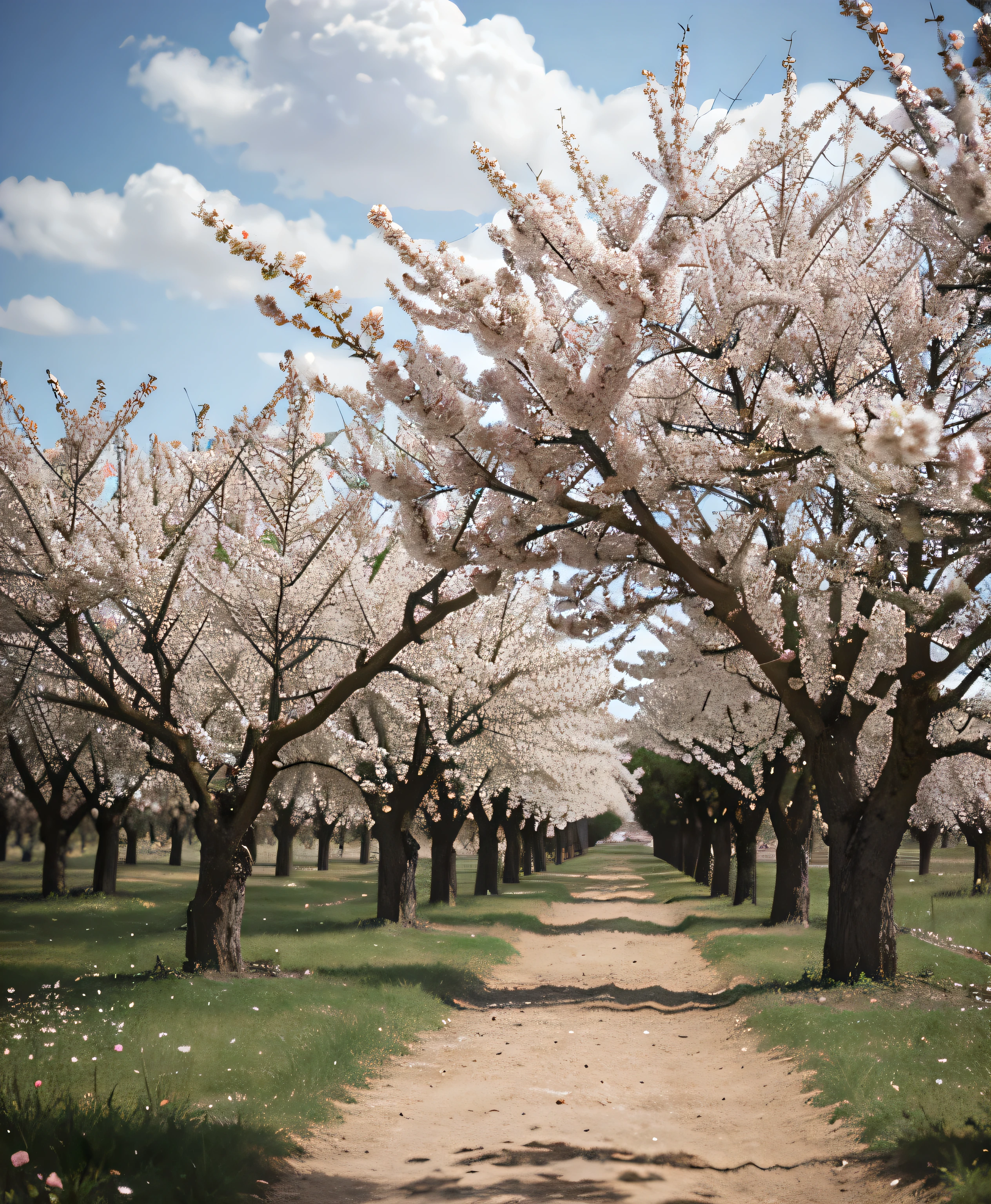 Cherry orchard in bloom