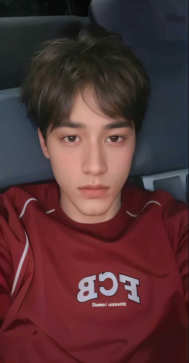 arafed boy in a red shirt sitting in a car, foto de perfil en la cabeza, androgynous face, contraction serpentine / jugador ludwig, taken in the early 2020s, tiro en la cabeza de medio cuerpo, androgynous person, delicate androgynous prince, beautiful androgynous prince, androgynous man, tommy 1 6 years