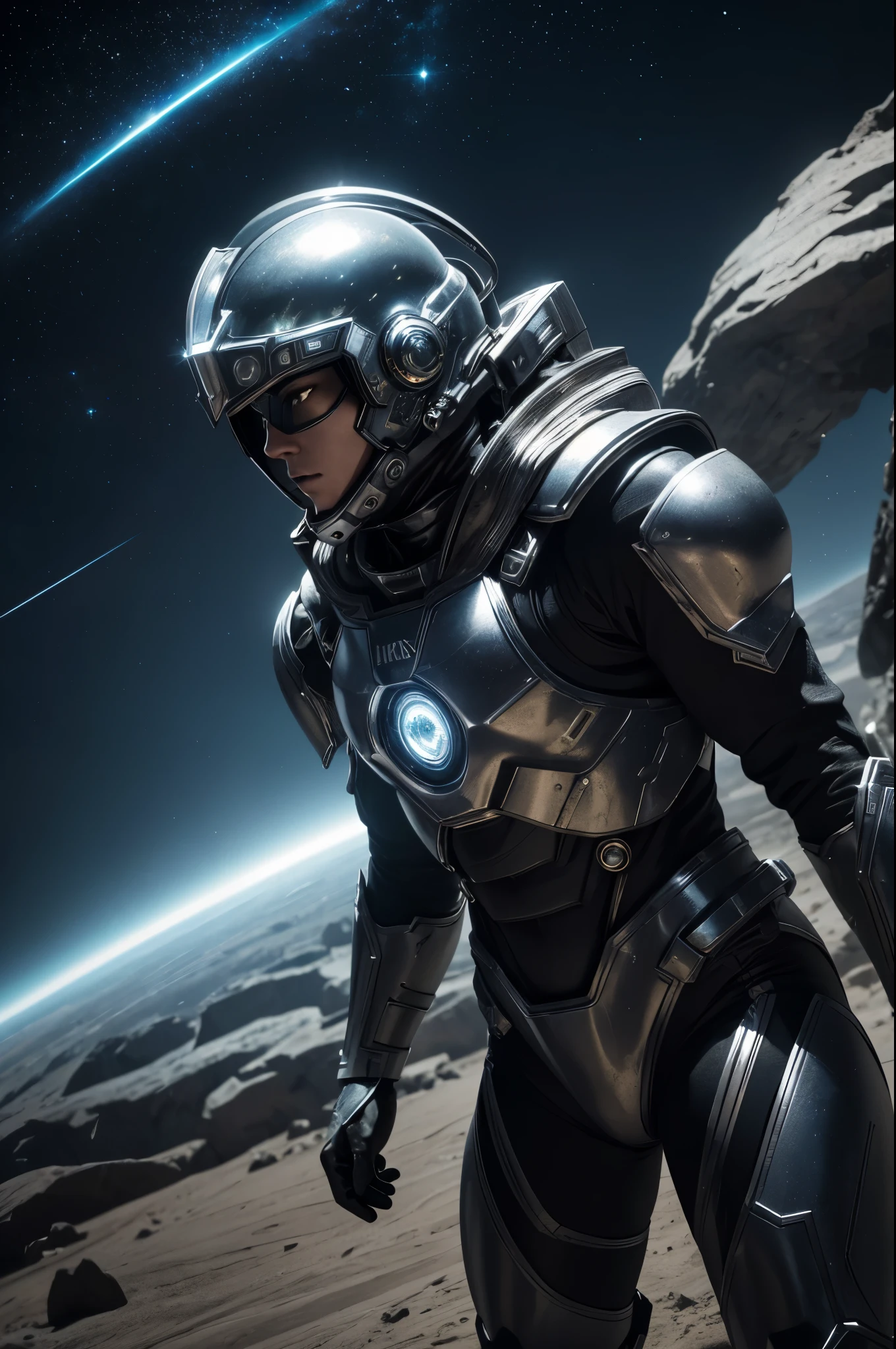 8K,3D,(special effects),Space Detective,red and black combat suit,２Two mono-eyes shine,fighting pose,wasteland,action scene,action pose,masterpiece,Photorealistic RAW photos of the highest quality。bright colors,rich colors, Backlight, cinematic lighting, film grain, 50mm lens, Nikon D850,beautiful expression,fantasy art,character art,ultra high resolution,Metal luster,countless LEDs(Mr.々Colorful glowing effect),metallic red and silver combat suit,Precise exterior skeleton,