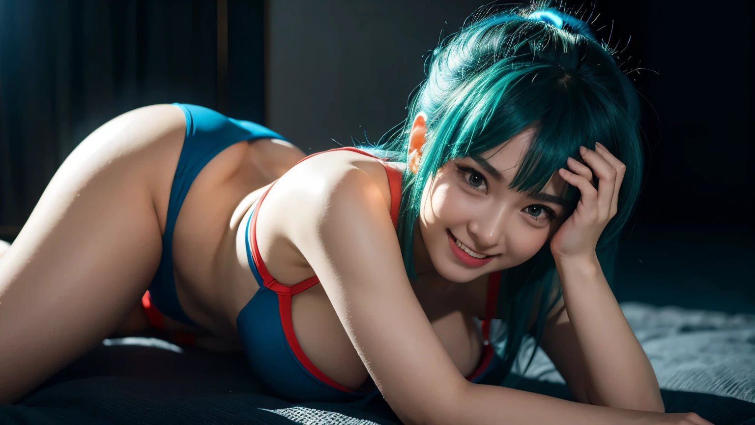 Bulma, Dragon ball, Sexy, Submissive, Smile, Dark room