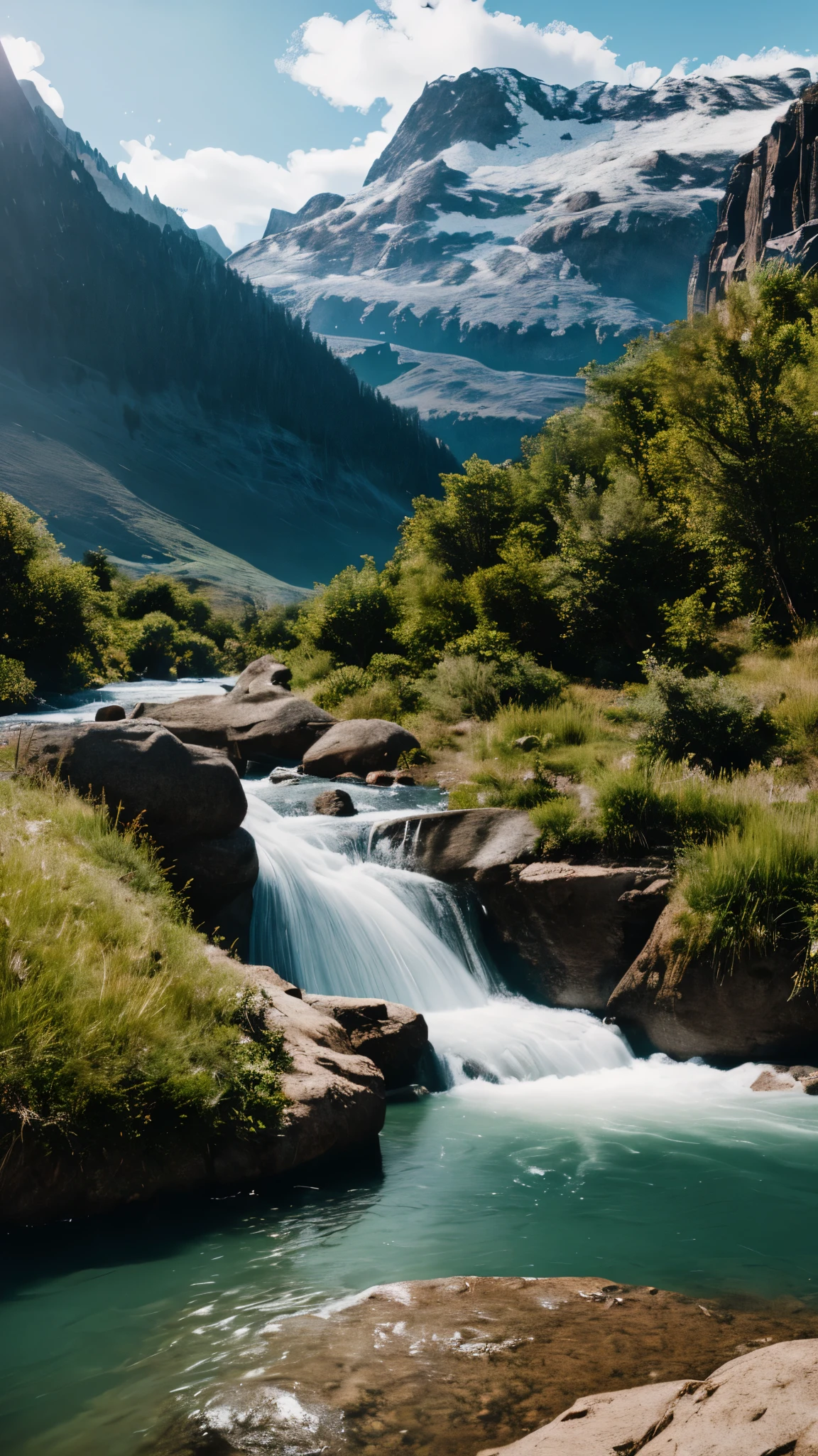 there is a mountain with a river running through it, unreal engine 5 environment, unreal engine 5 highly rendered, unreal engine 5 hdr, hdr render in unreal engine 5, unreal engine 5 4 k uhd image, unreal engine 5 quality render, unreal engine 5 renderered, unreal engine 5 rendered, rendered in cryengine, unreal engine 5 8 k rendering