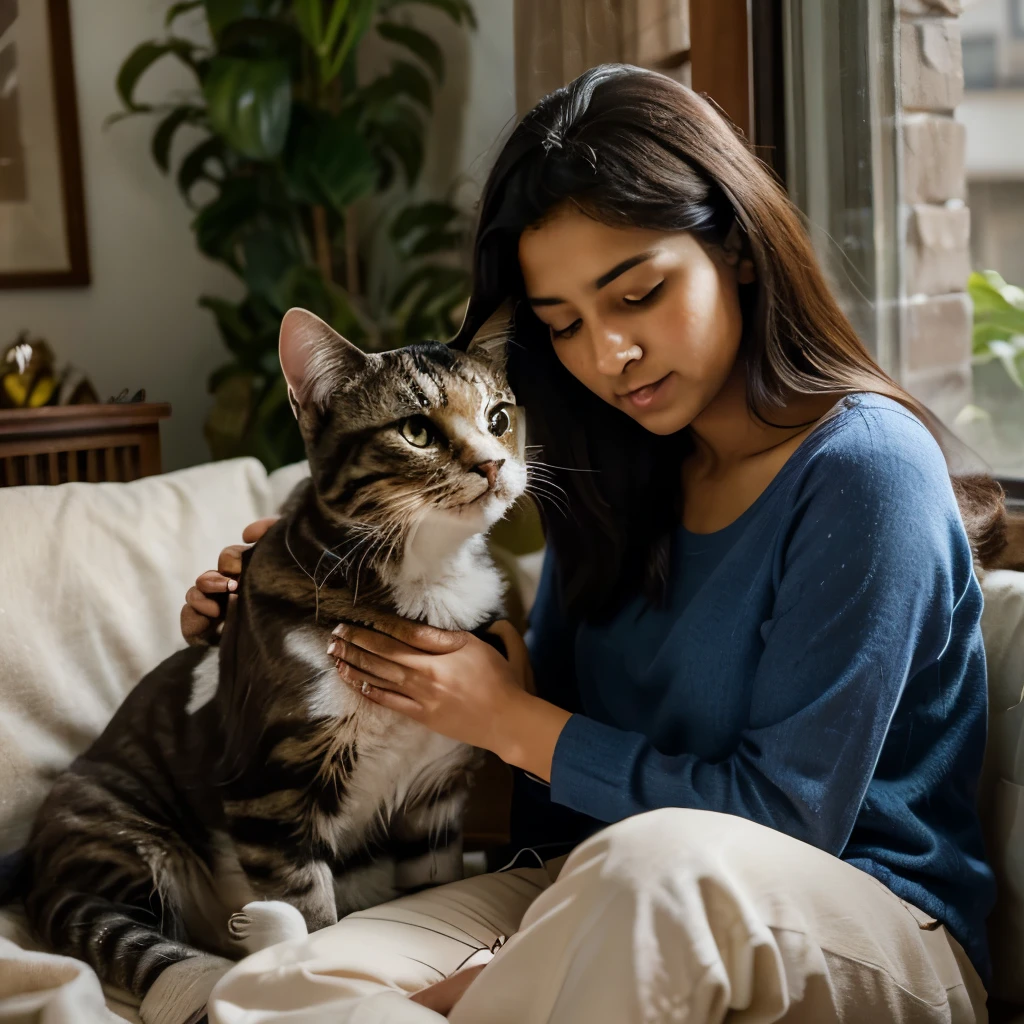 Girl with a cat 