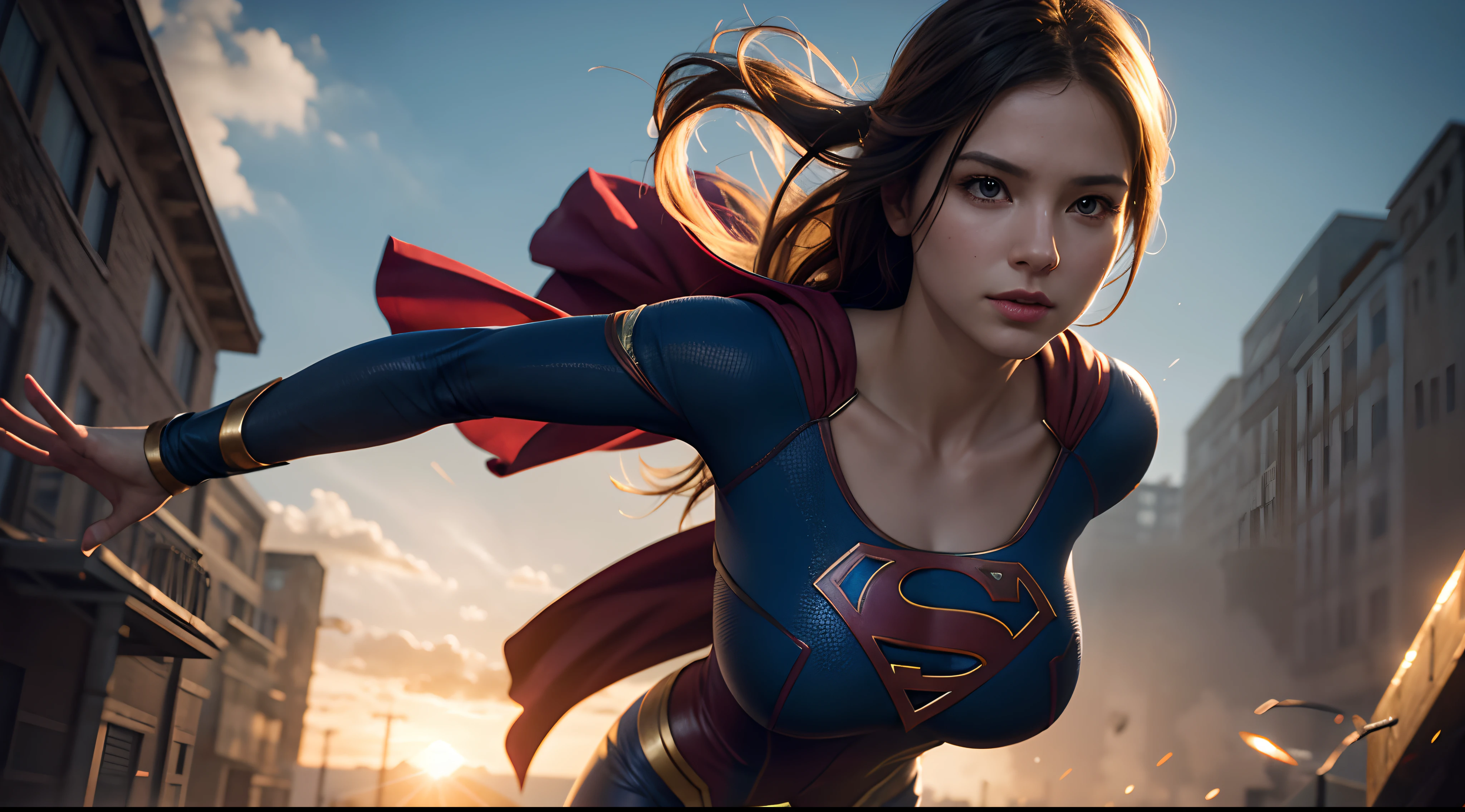 supergirl  (really big voluminous tits)
CGI with clear focus, Photorealistic, high detail, Realistic, Masterpiece, absurdress, Best Quality, HDR, hiquality, hight resolution, Extremely detailed, 8k wallpaper, intricate details, 8K UHD, Full-HD, (foto realista:1.2), Contrast, sharp lighting, Cinematic lighting, natural lighting, hard light, Backlighting, Global Illumination, Environment Occlusion