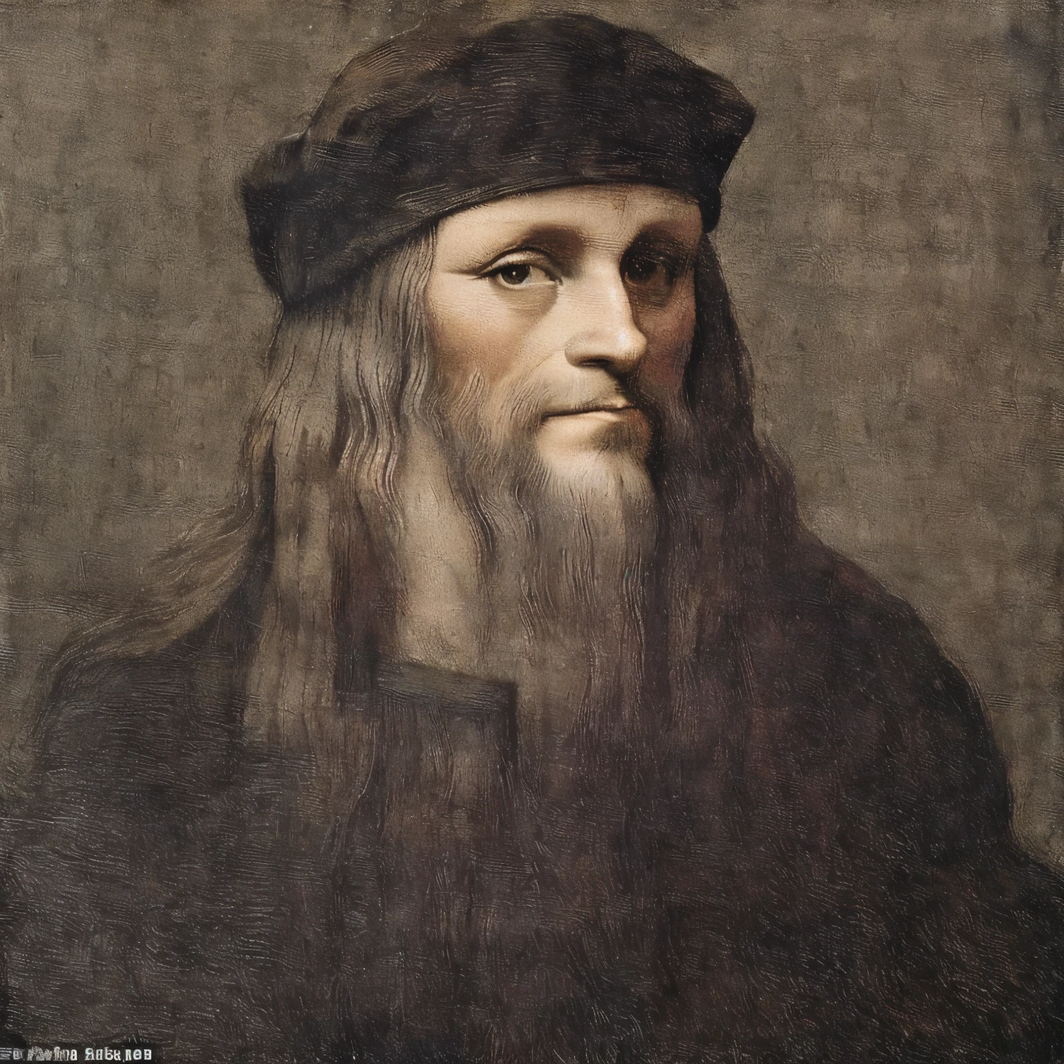 Un primer plano de una pintura de un hombre con una barba larga, artist Leonardo Davinci, leonardo da vinci), Leonardo Davinci, Leonardo da Vinci Estilo, Leonardo da Vinci y Rafael, Estilo Leonard da Vinci, Leonardo Divinci, Edad de Hierro : leonardo da vinci, ( leonardo da vinci ), por Leonardo da Vinci, Pintura de Leonardo da Vinci, Leonardo Davinci detail