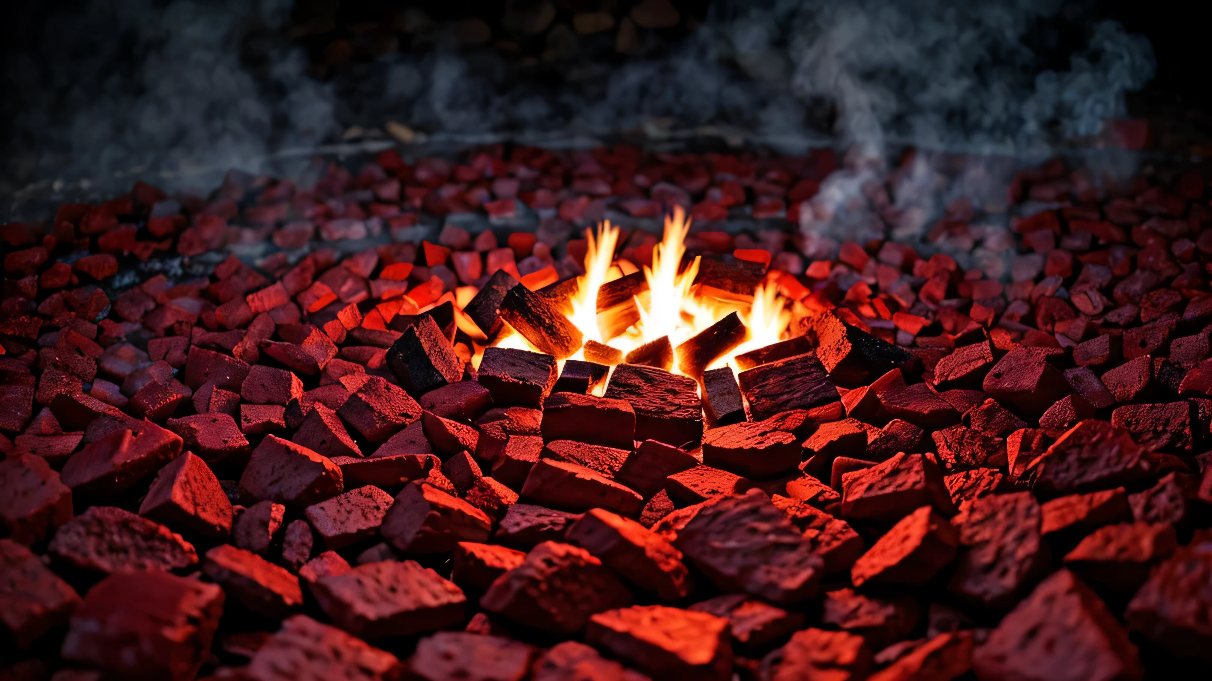 red hot coals