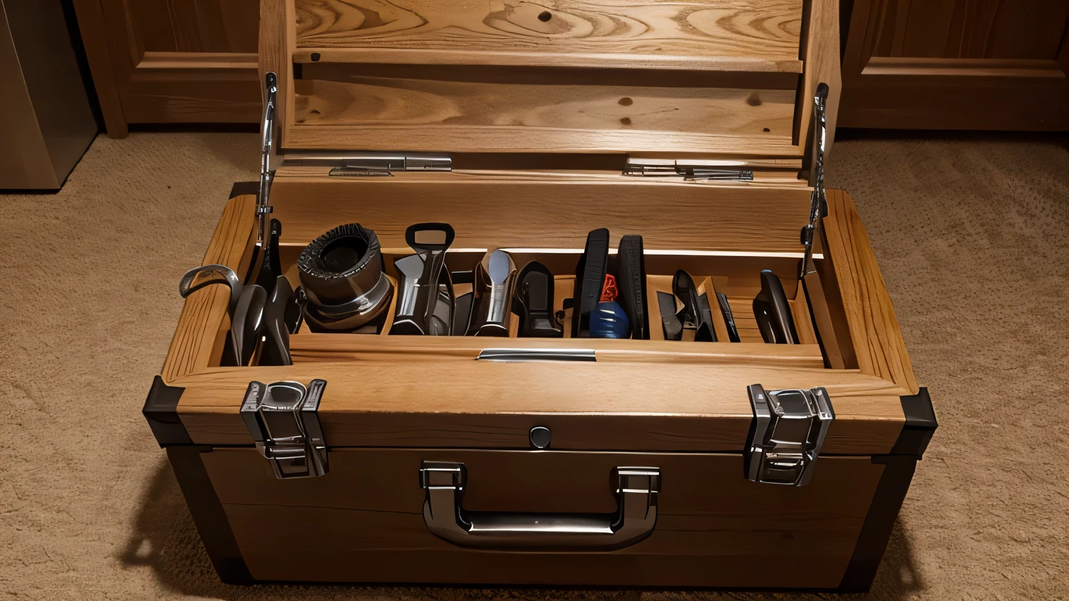 Create a toolbox with labeled tools representing qualities like trust, respect, and communication. Emphasize how having no friends allows for a careful selection of these tools in relationships.