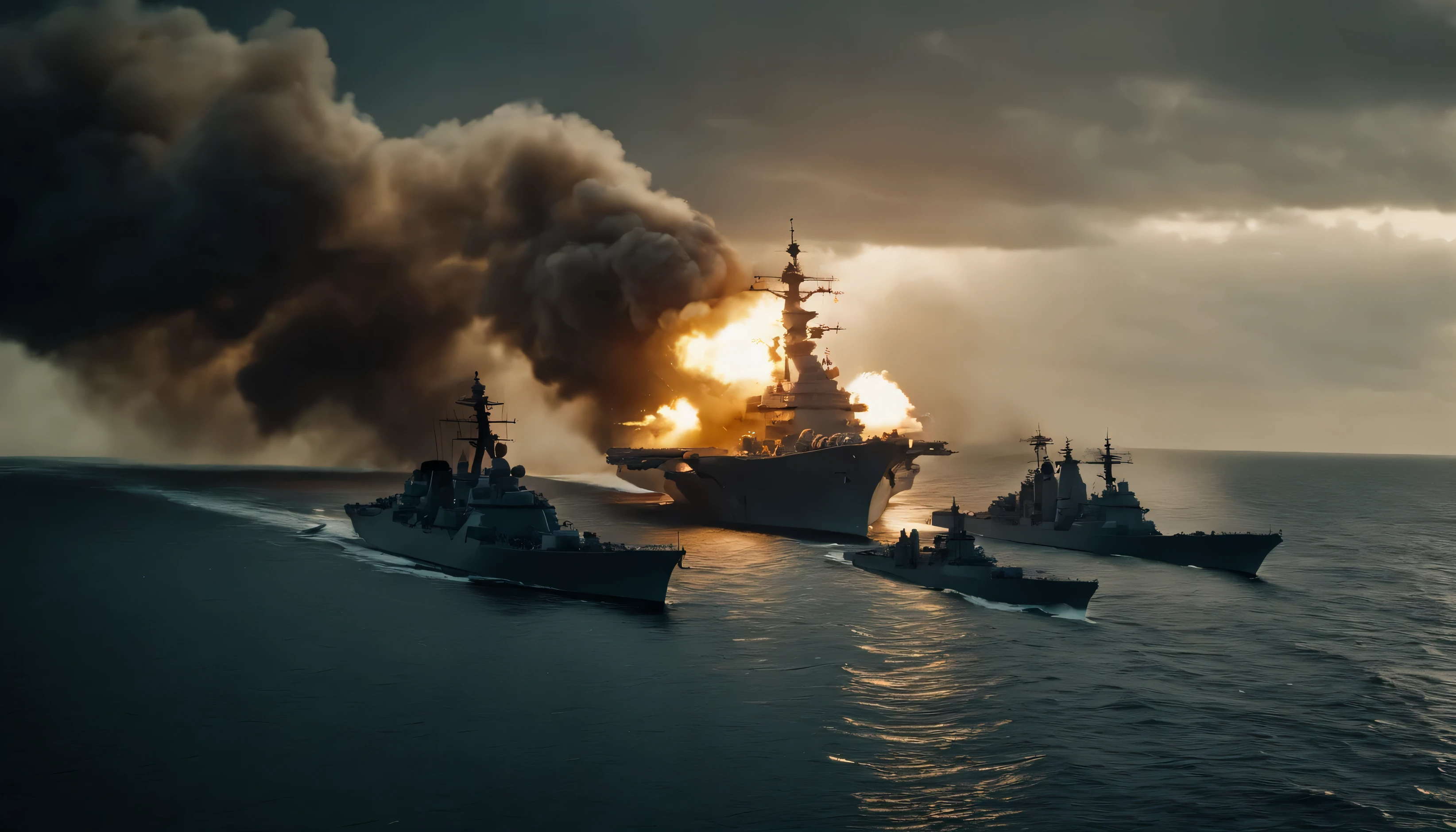 10 US warships blown up in sunk, high quality, 4K